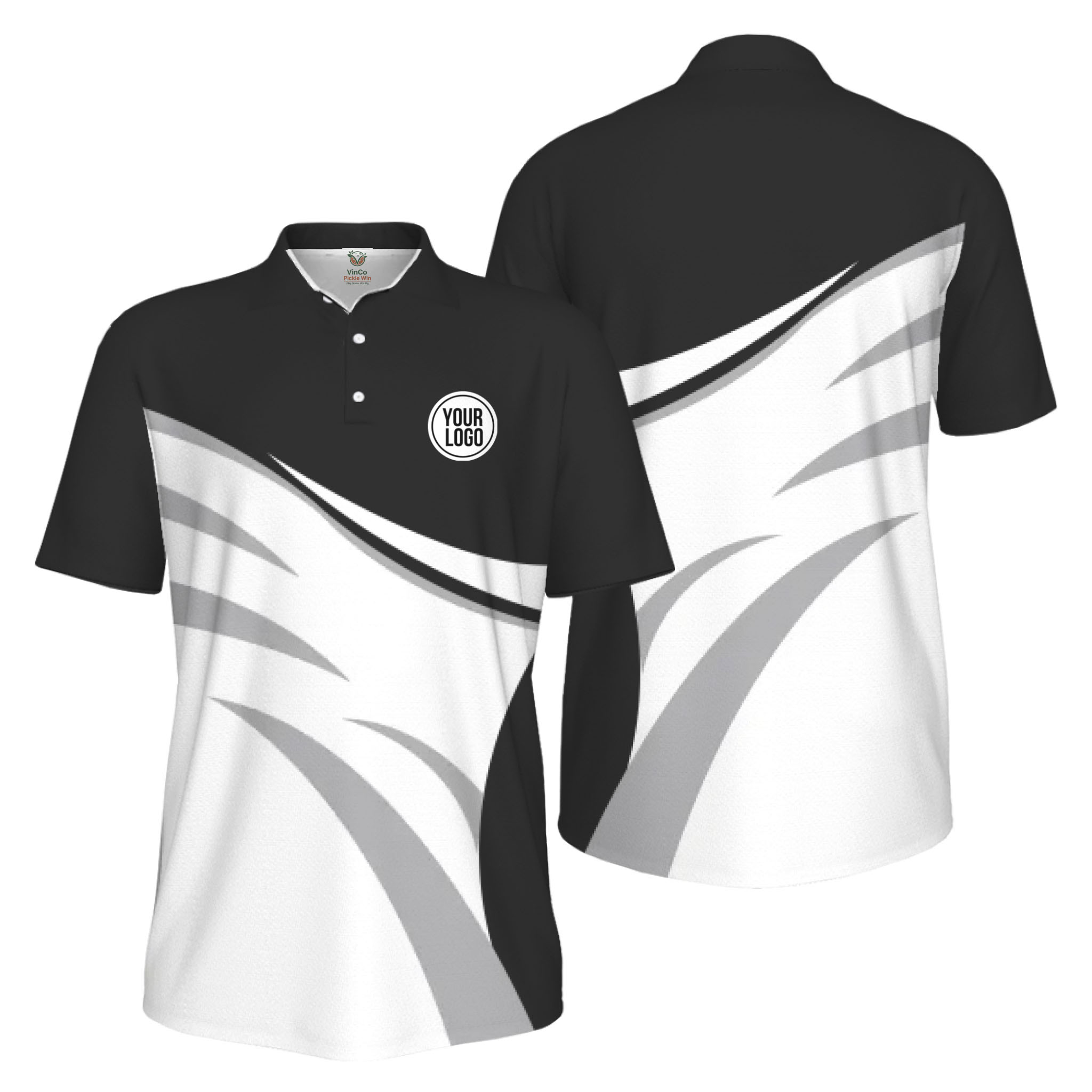  Picklewin Custom Logo Sporty Motion UV Protection Men Polo Shirt Live Preview  