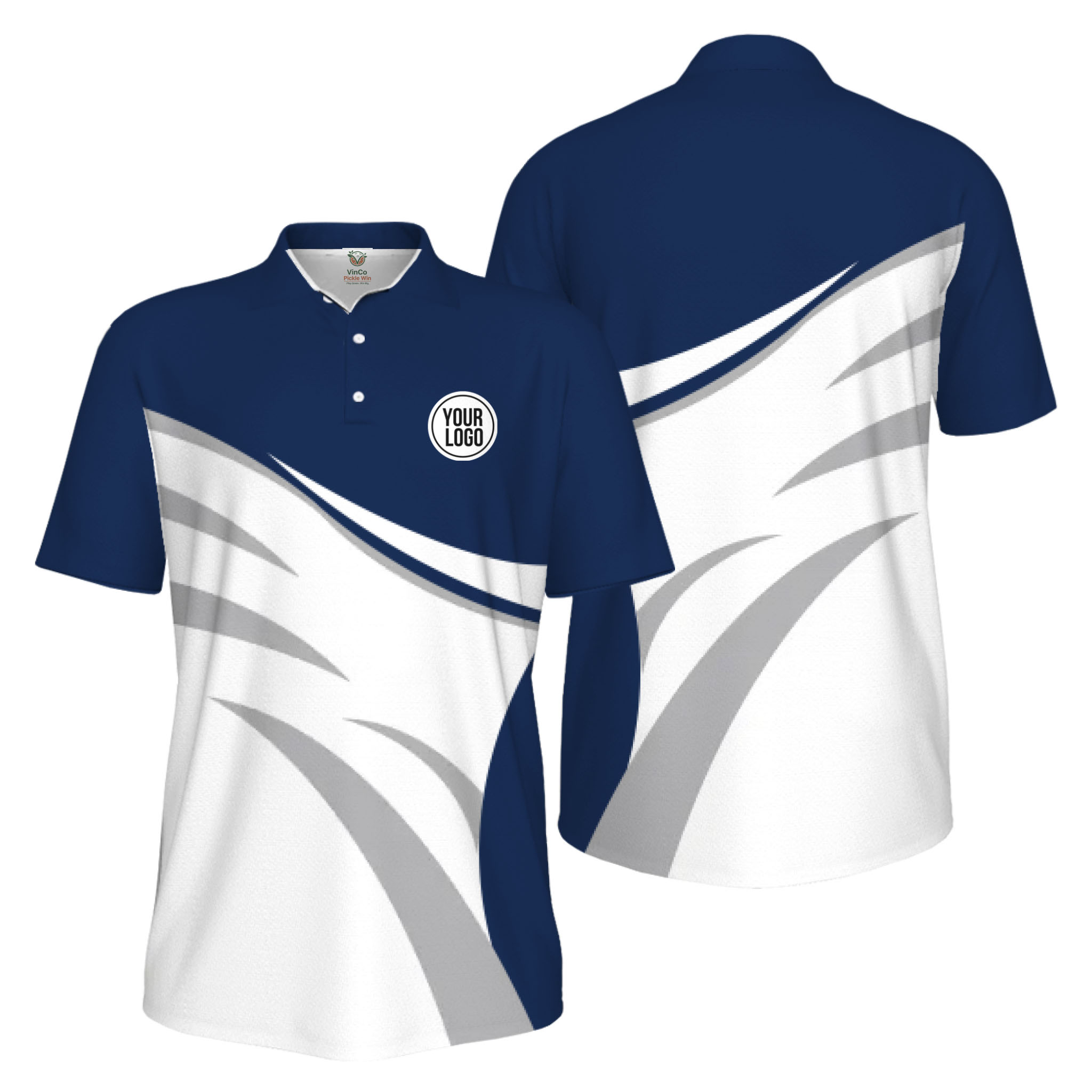  Picklewin Custom Logo Sporty Motion UV Protection Men Polo Shirt Live Preview  