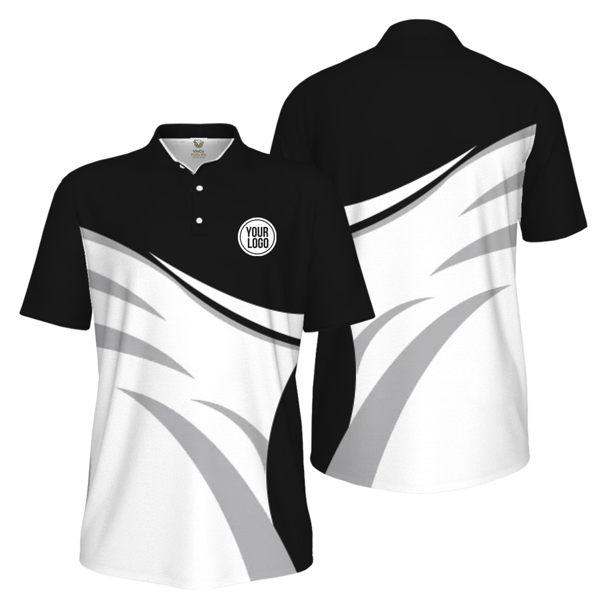  Picklewin Custom Logo Sporty Motion UV Protection Men Polo Shirt Live Preview  