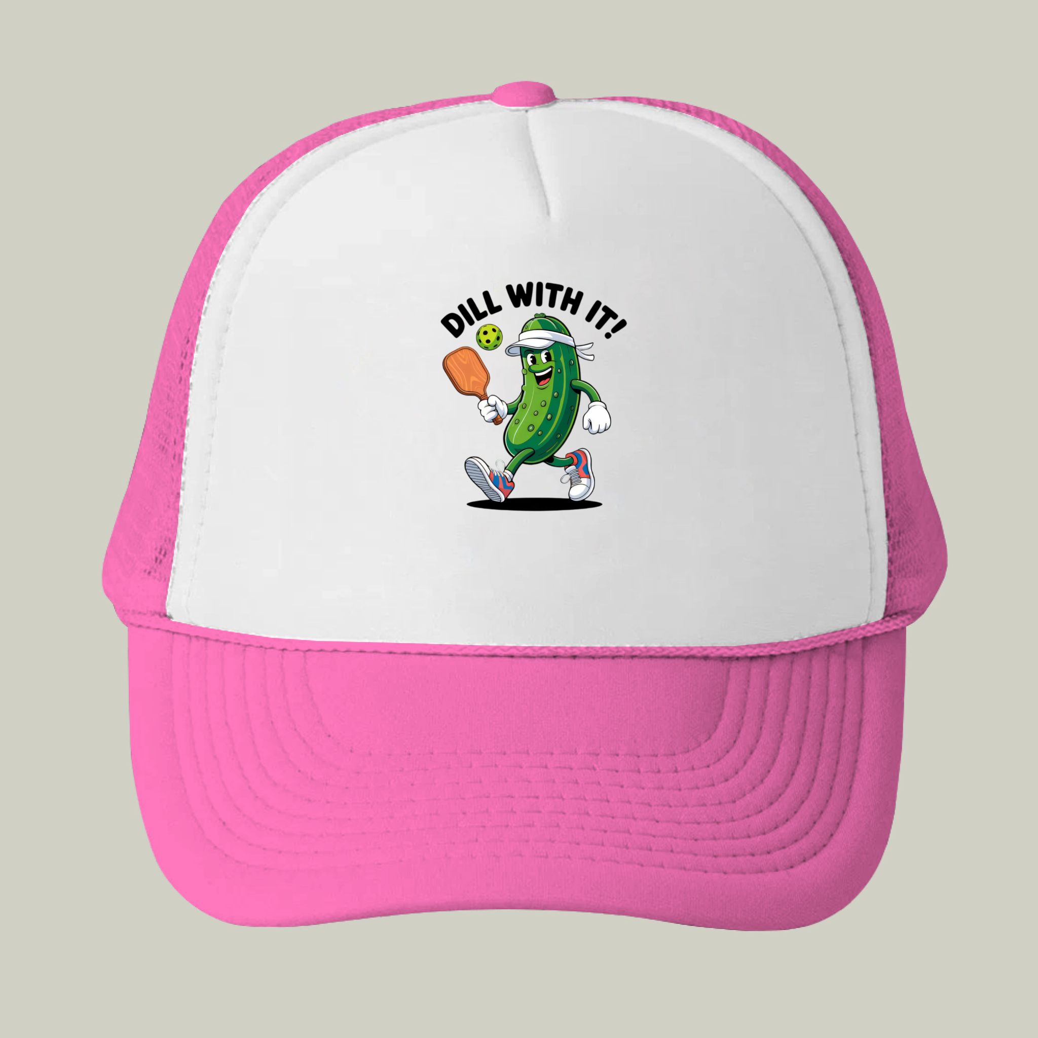  Picklewin Funny Dill With It Pickleball Trucker Cap For Men 