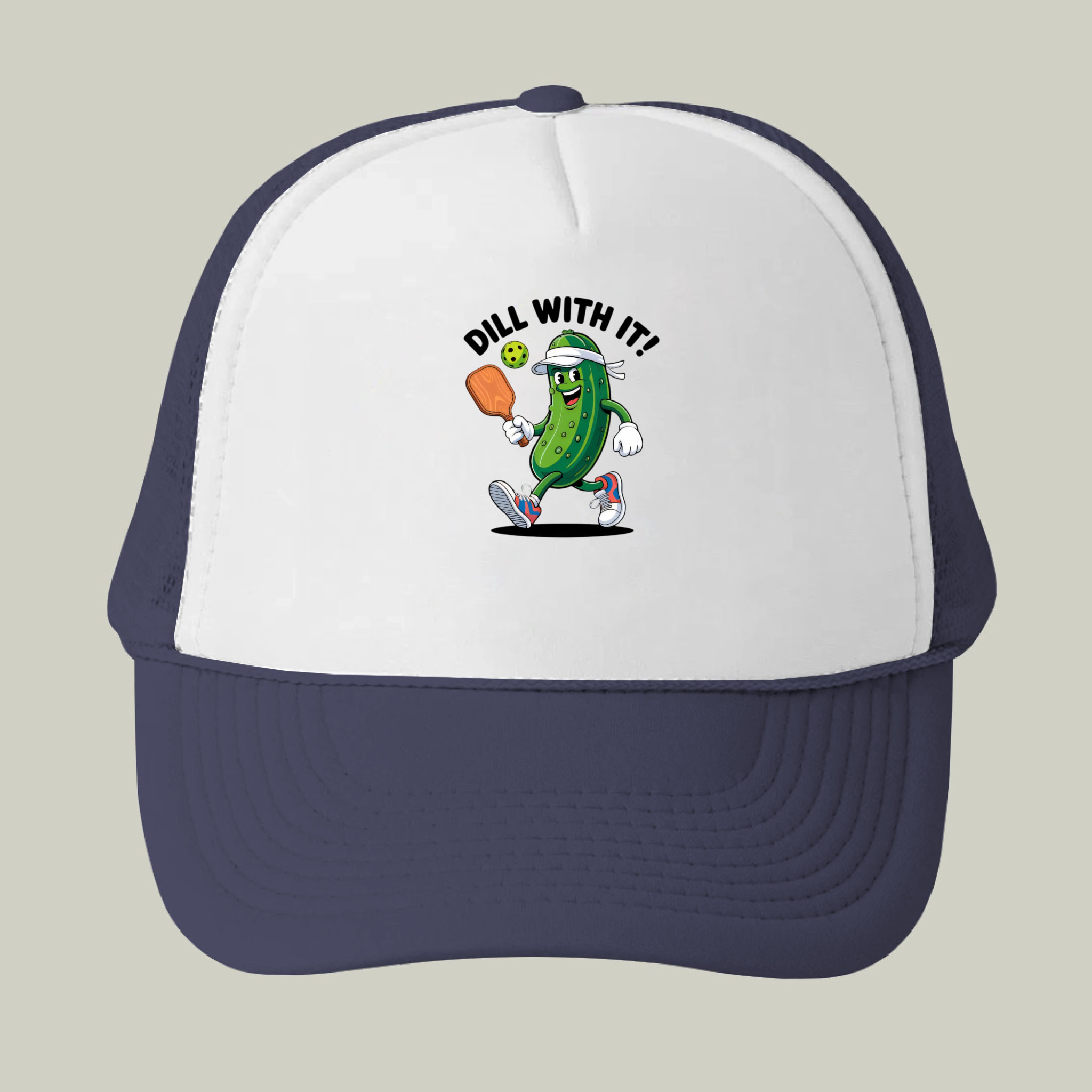  Picklewin Funny Dill With It Pickleball Trucker Cap For Men 