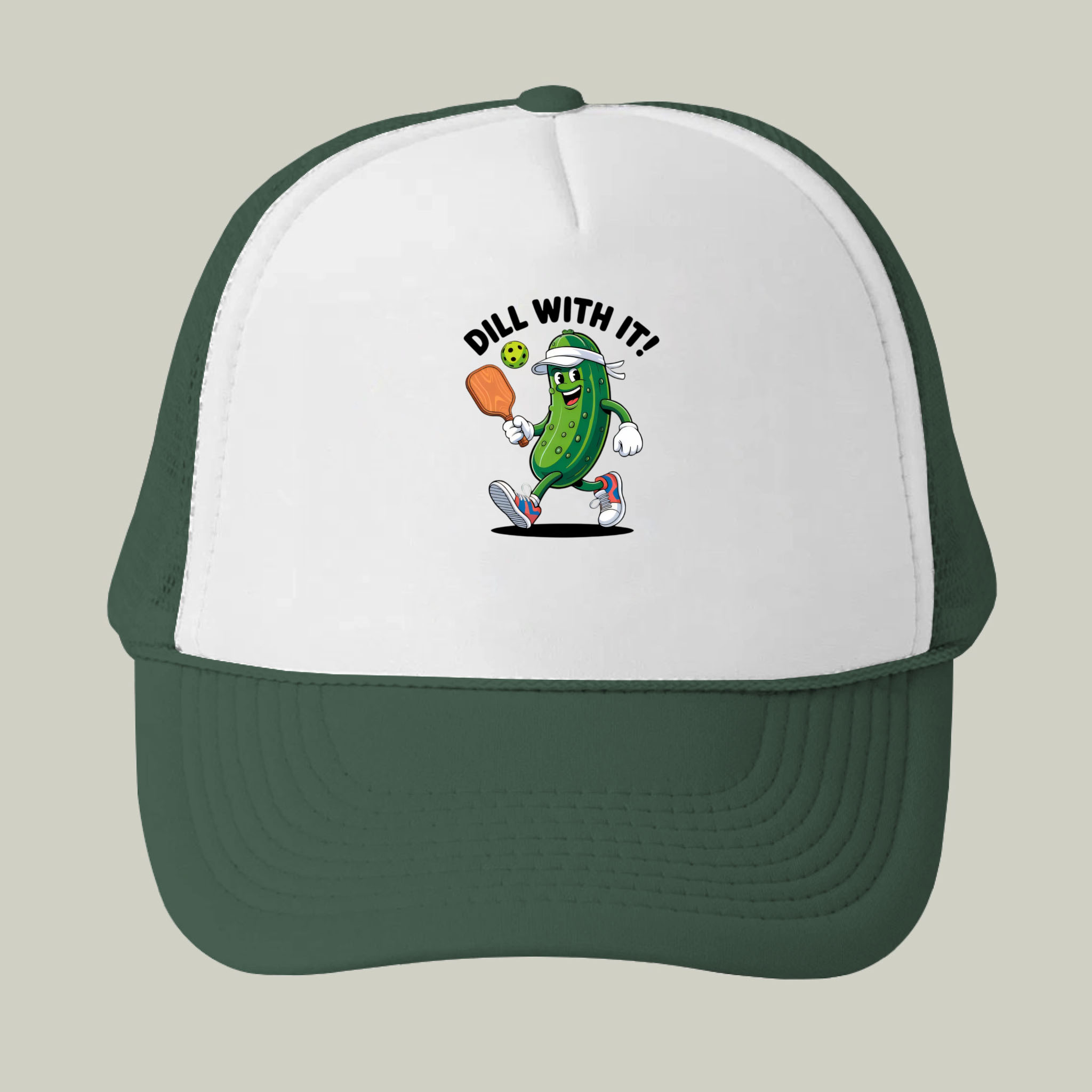  Picklewin Funny Dill With It Pickleball Trucker Cap For Men 