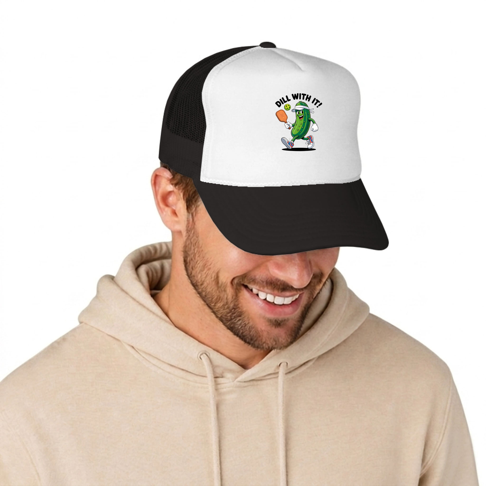  Picklewin Funny Dill With It Pickleball Trucker Cap For Men 