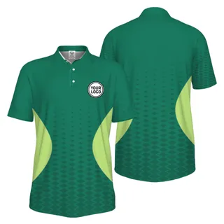  Picklewin Live Preview Gradient Custom Logo UV Protection Sport Polo Shirt For Men 