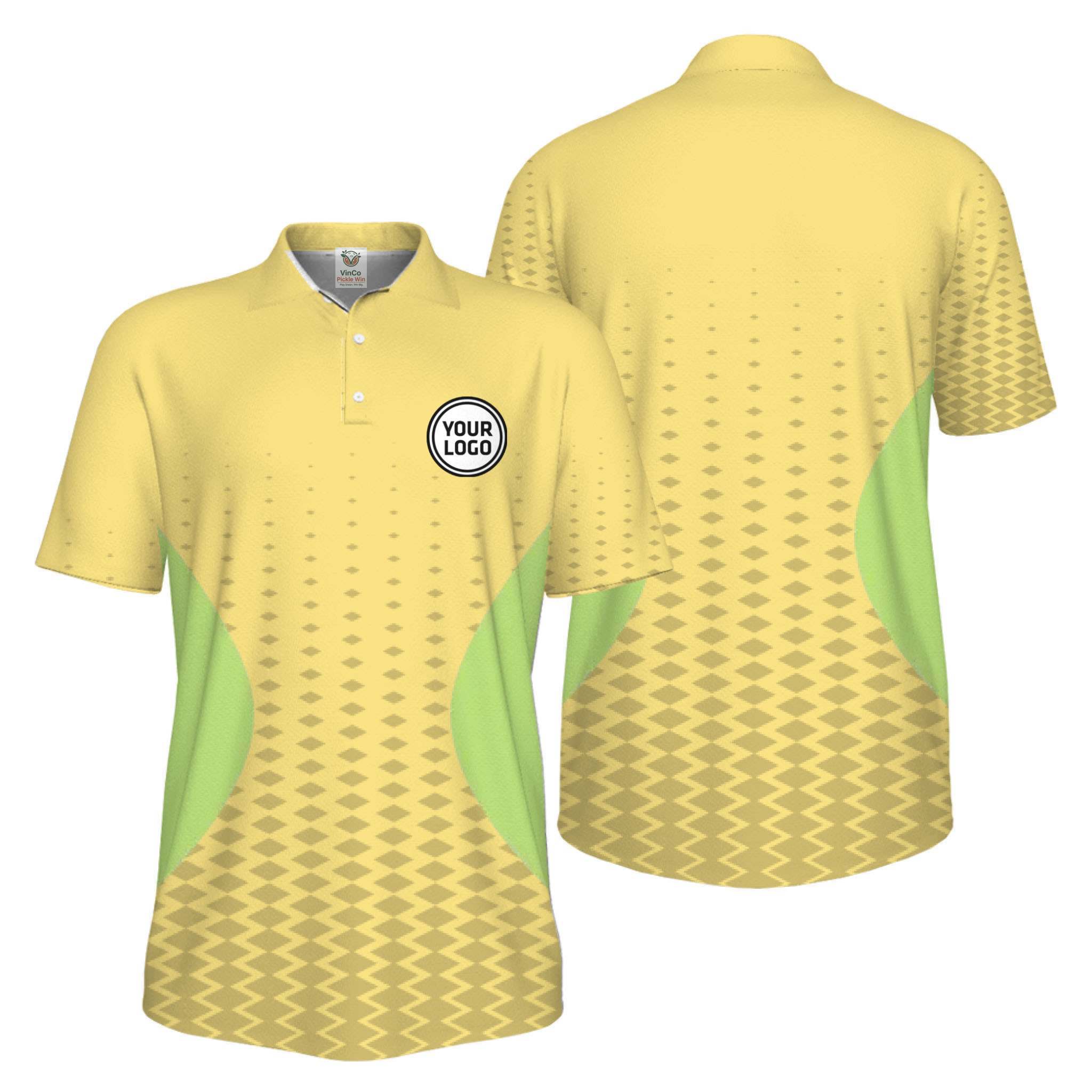  Picklewin Live Preview Gradient Custom Logo UV Protection Sport Polo Shirt For Men 