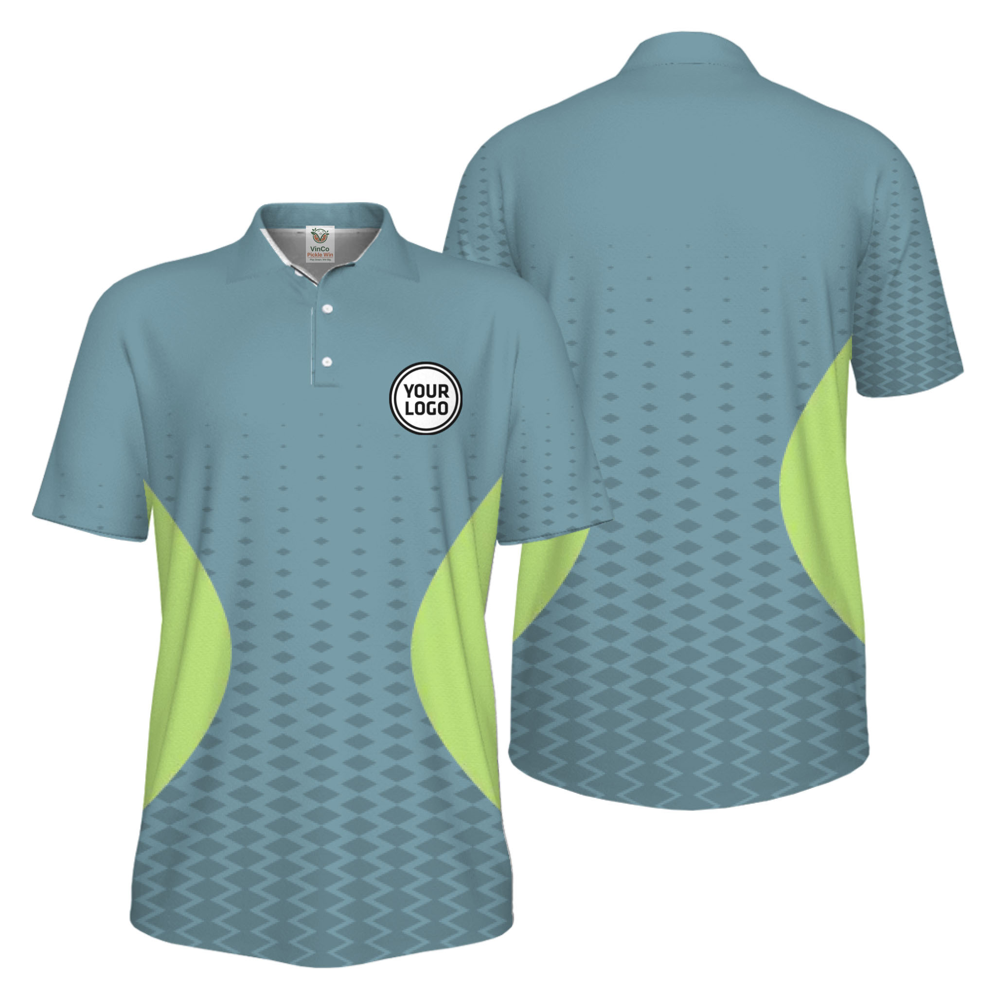  Picklewin Live Preview Gradient Custom Logo UV Protection Sport Polo Shirt For Men 