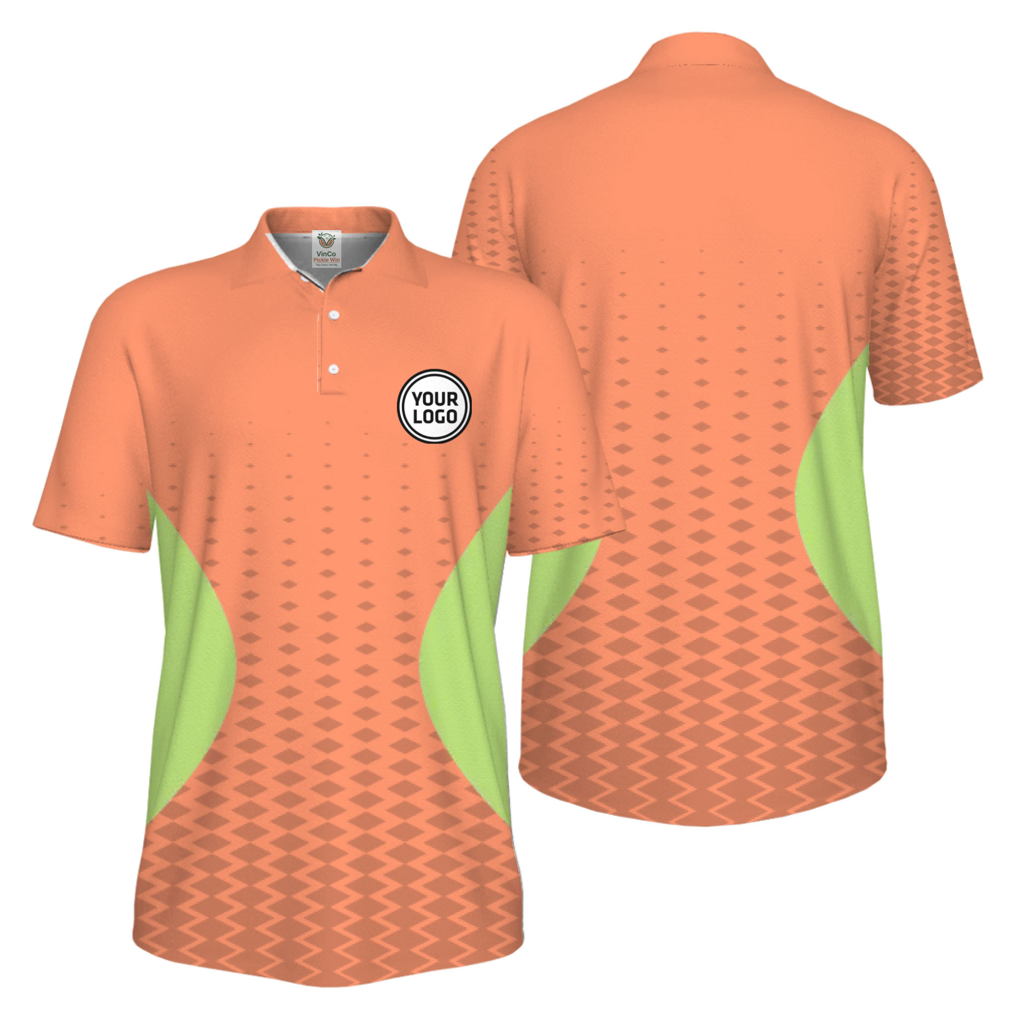  Picklewin Live Preview Gradient Custom Logo UV Protection Sport Polo Shirt For Men 