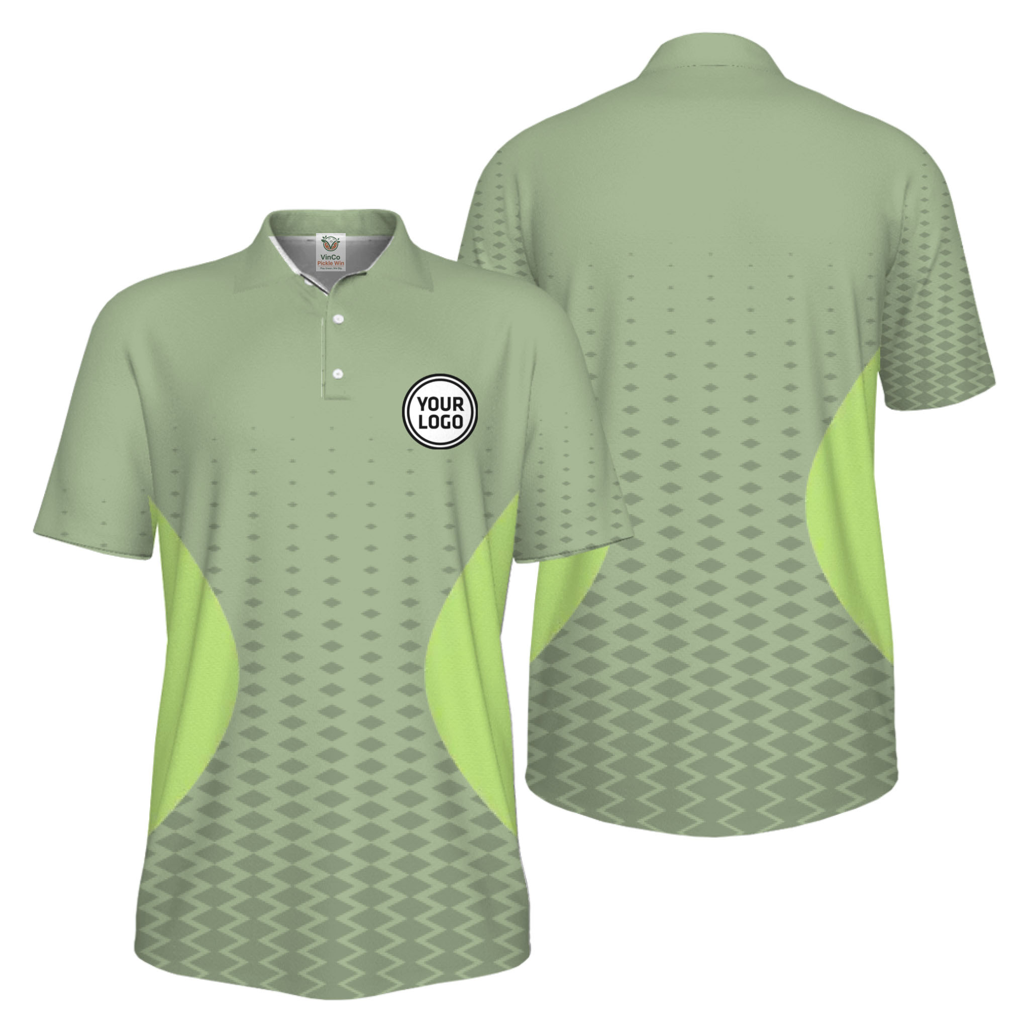  Picklewin Live Preview Gradient Custom Logo UV Protection Sport Polo Shirt For Men 
