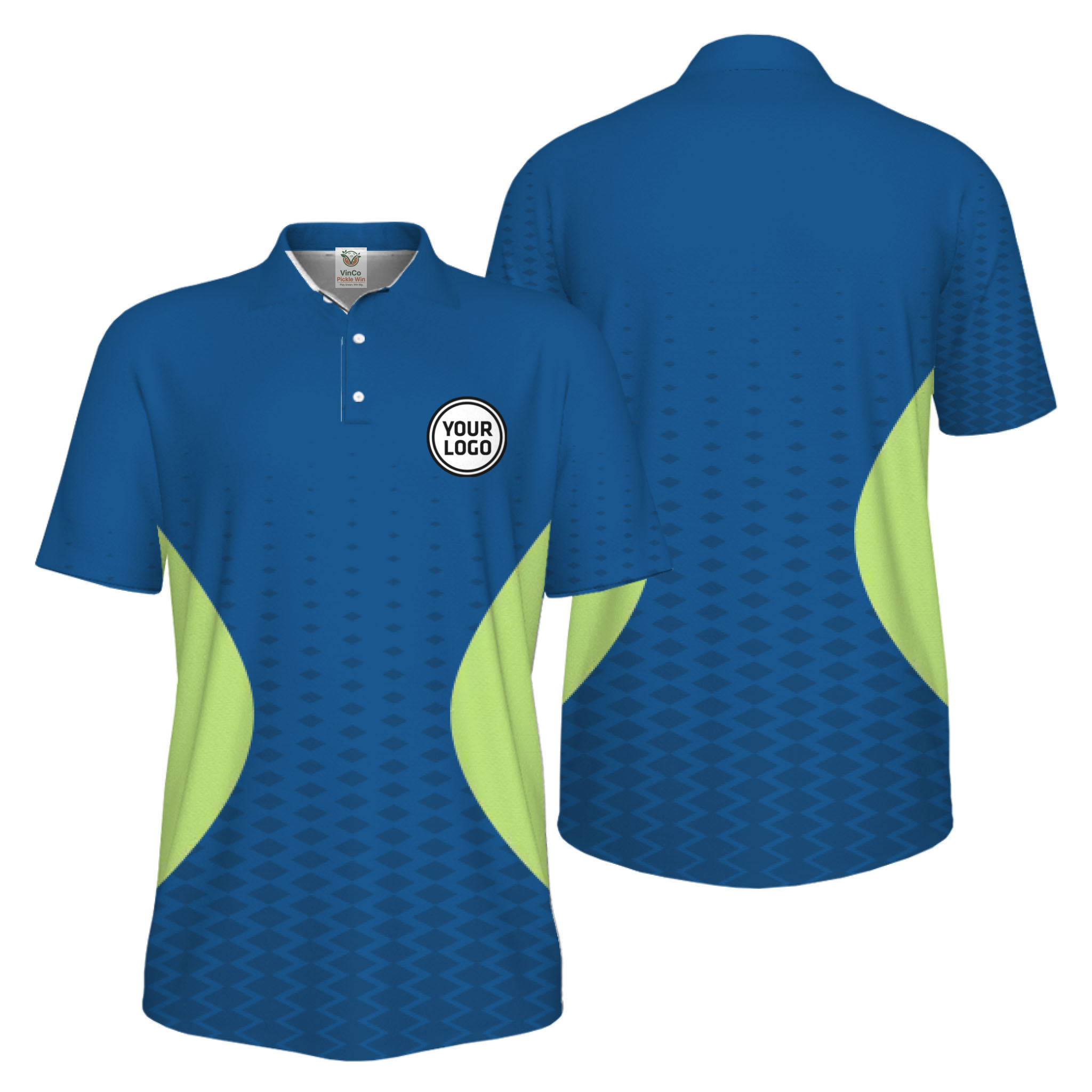  Picklewin Live Preview Gradient Custom Logo UV Protection Sport Polo Shirt For Men 