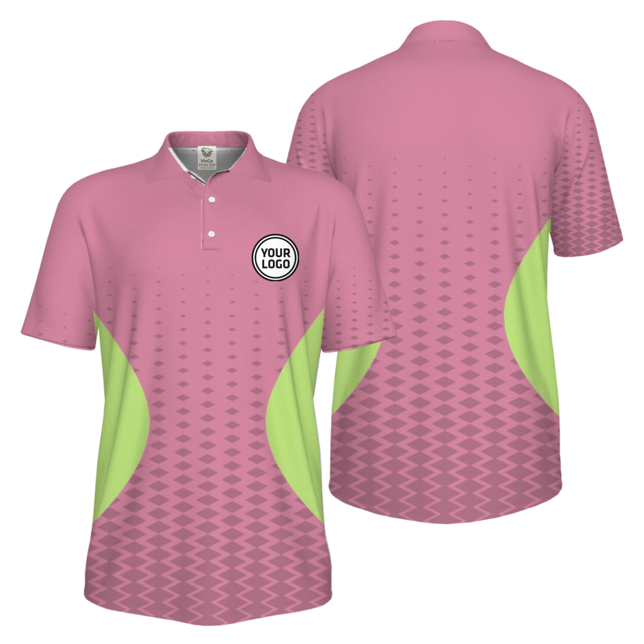  Picklewin Live Preview Gradient Custom Logo UV Protection Sport Polo Shirt For Men 