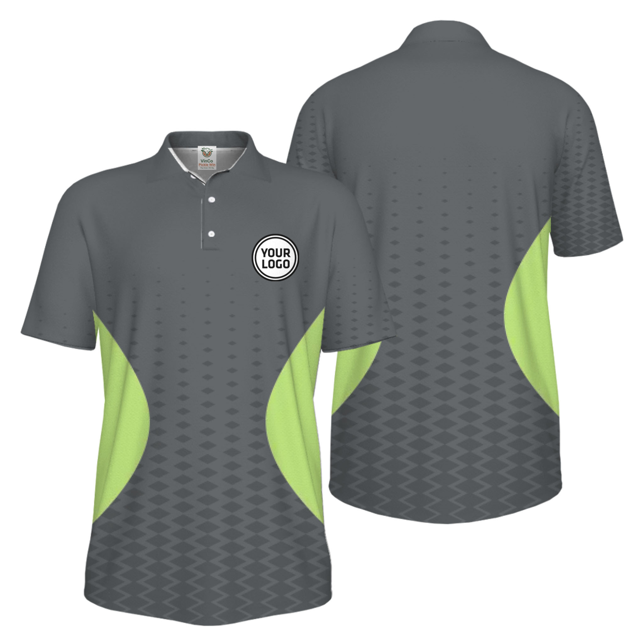  Picklewin Live Preview Gradient Custom Logo UV Protection Sport Polo Shirt For Men 