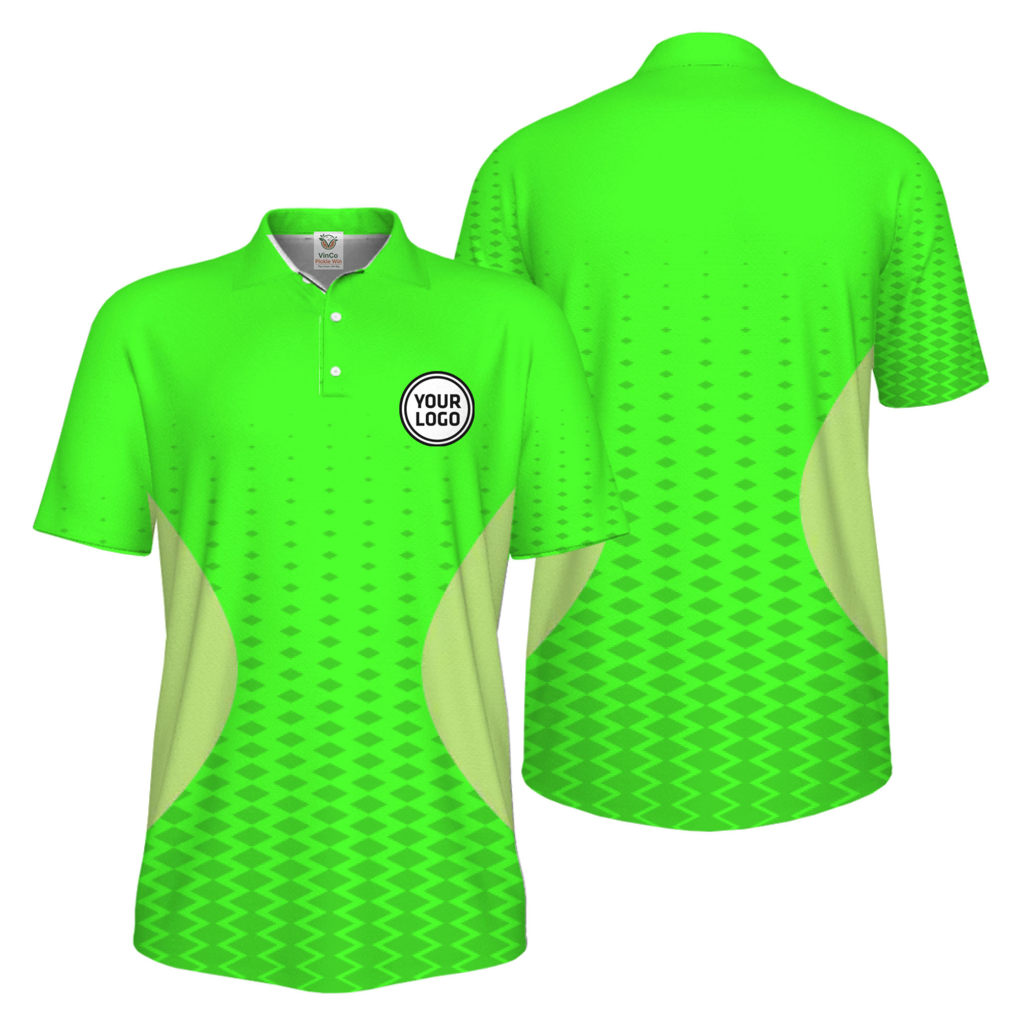  Picklewin Live Preview Gradient Custom Logo UV Protection Sport Polo Shirt For Men 