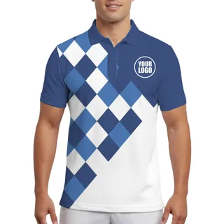 Picklewin Custom Pickleball Modern Diamond Graphic Men's UV Protection Polo Shirt