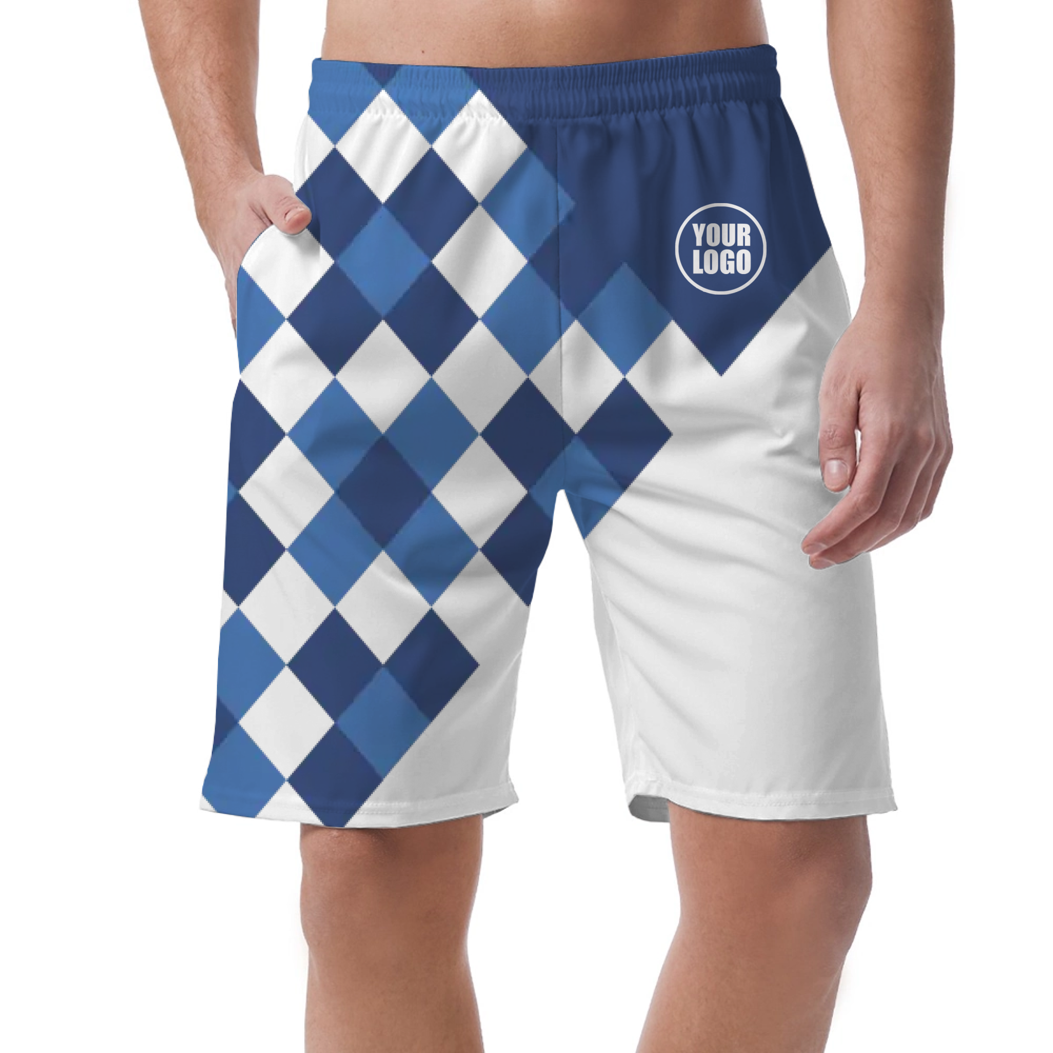 Picklewin Modern Diamond Graphic Custom Pickleball Men's Short Pants 
