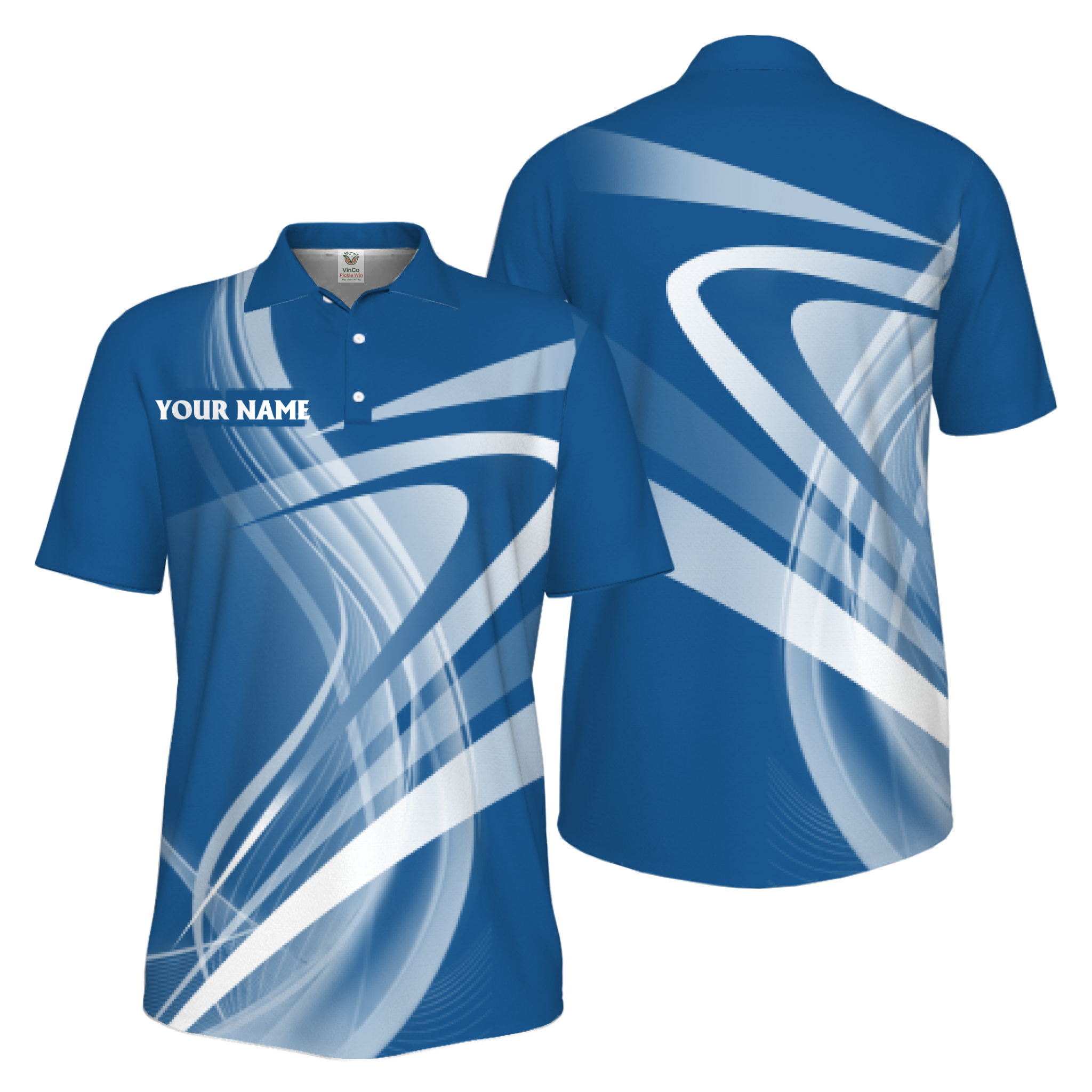  Picklewin Simple Custom Name Multiple Logos Pickleball Polo Shirt For Men 