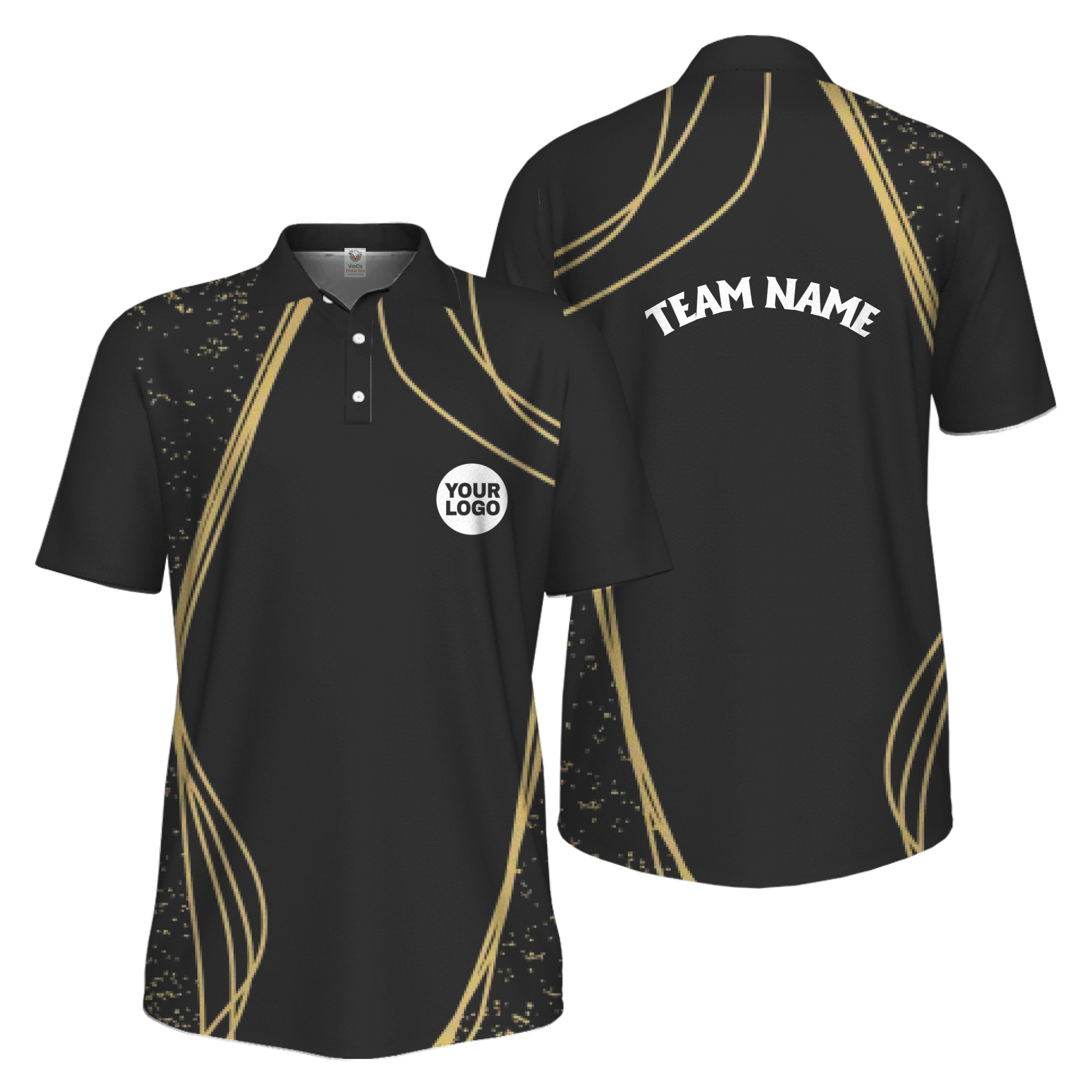 Picklewin Unique Custom Logos Pickleball Polo Shirt For Men 