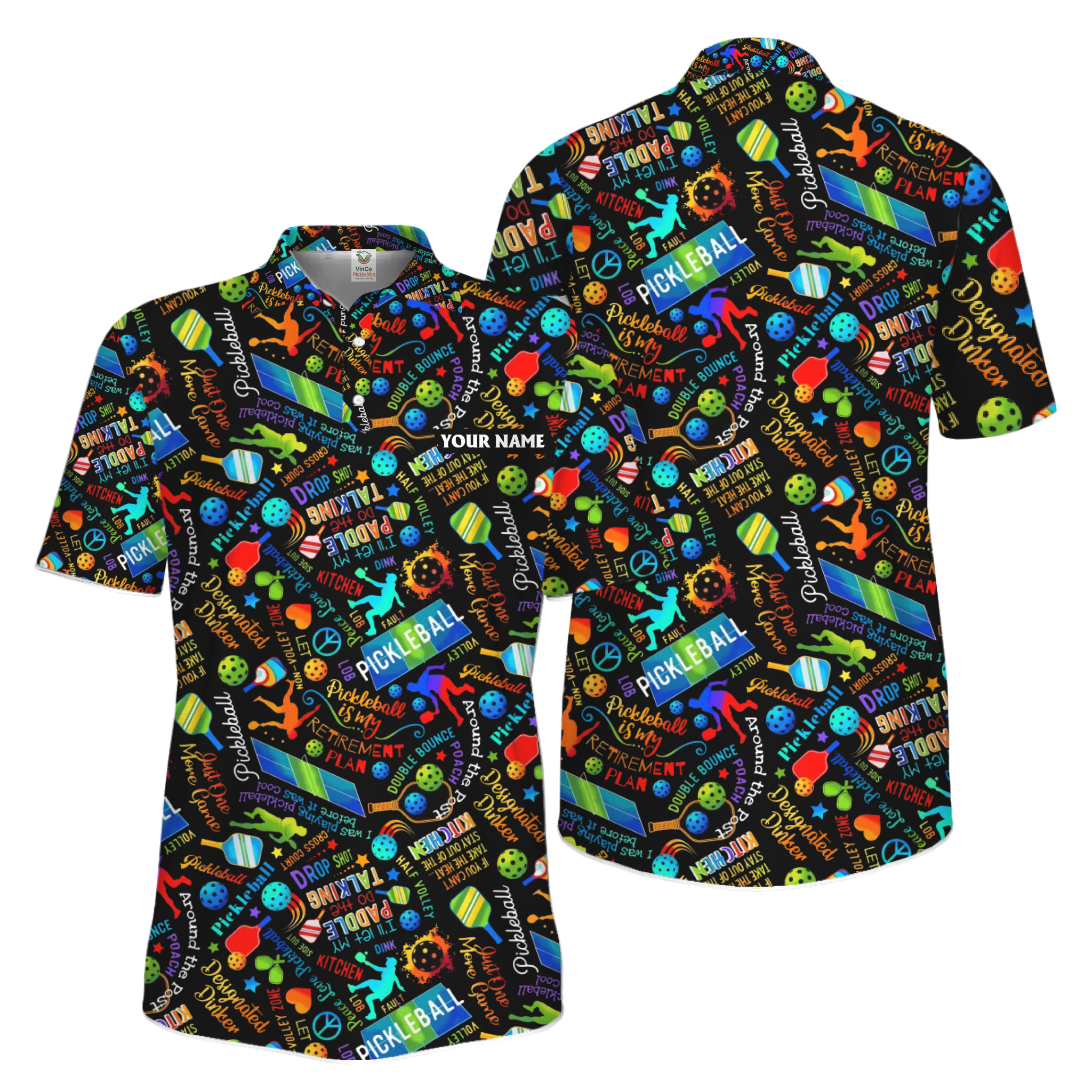 Picklewin Custom Pickleball Team Spirit Quick Dry Men Polo Shirt