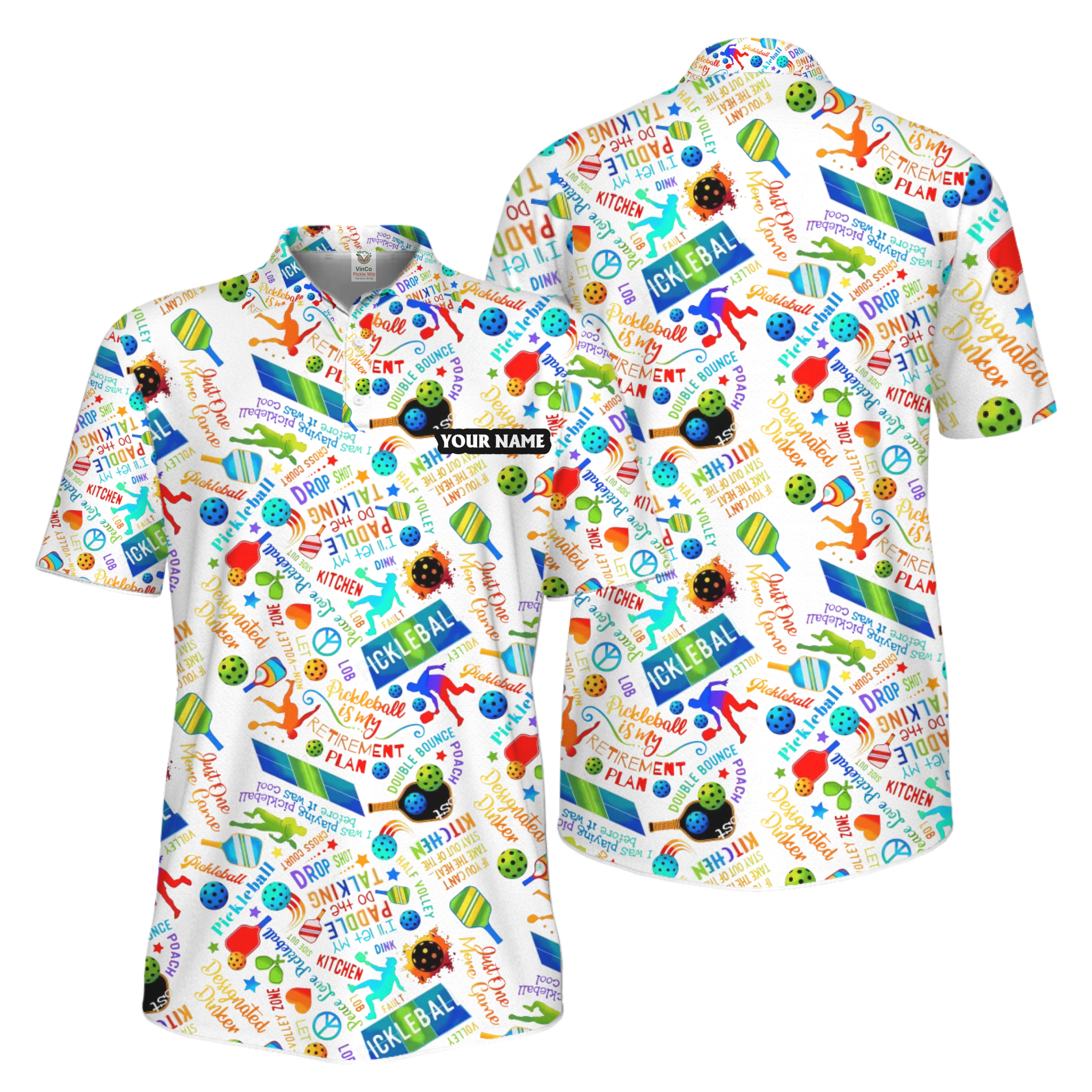 Picklewin Custom Pickleball Team Spirit Quick Dry Men Polo Shirt