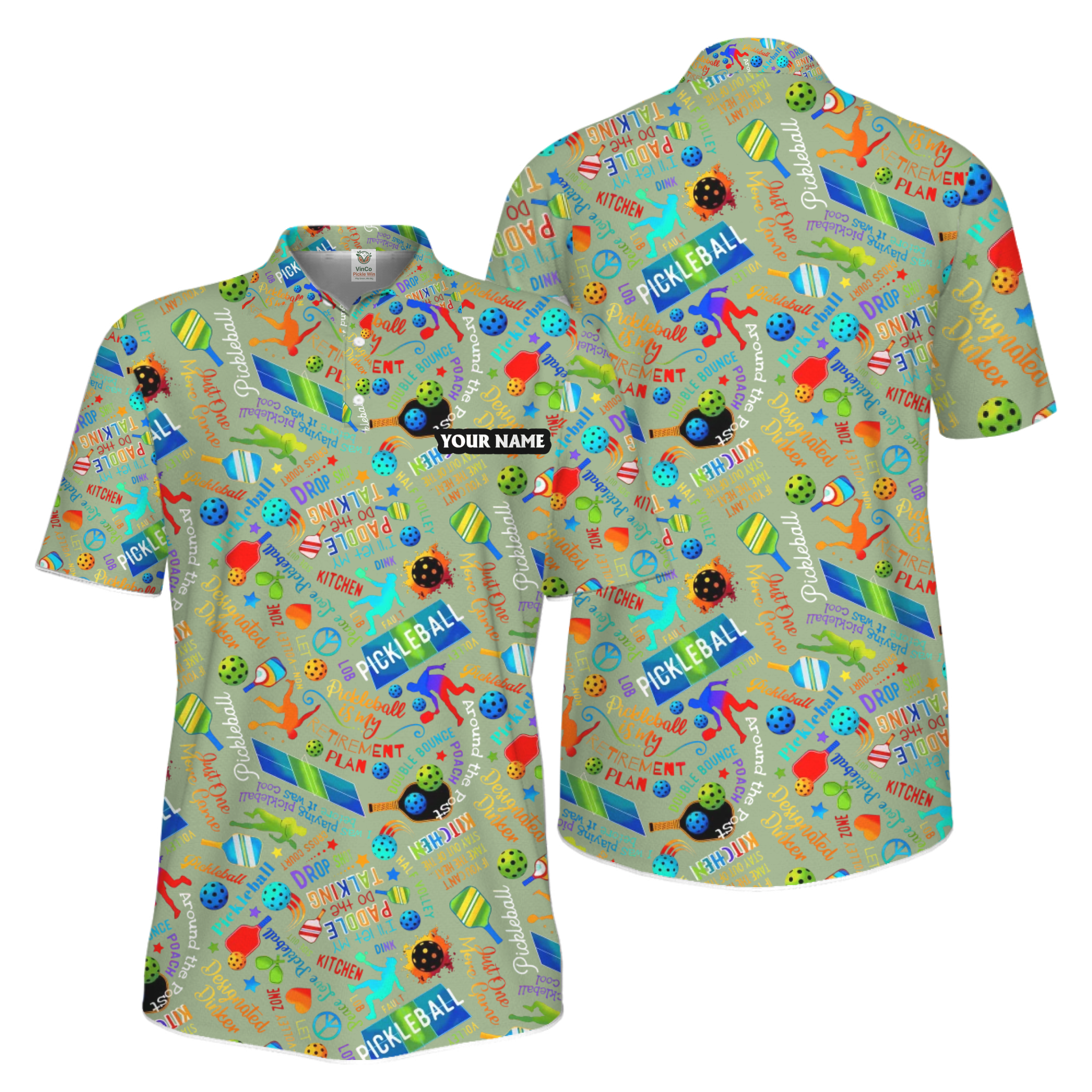 Picklewin Custom Pickleball Team Spirit Quick Dry Men Polo Shirt