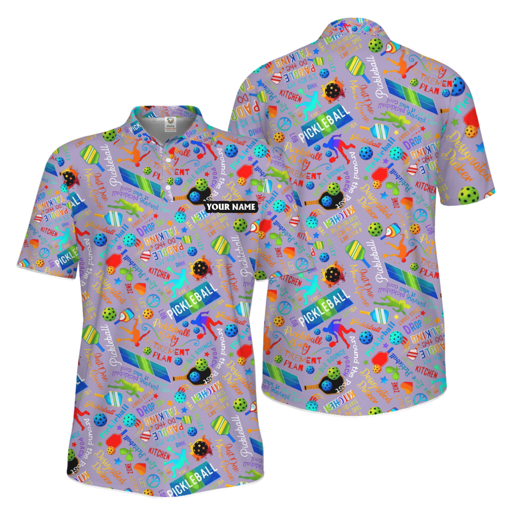 Picklewin Custom Pickleball Team Spirit Quick Dry Men Polo Shirt
