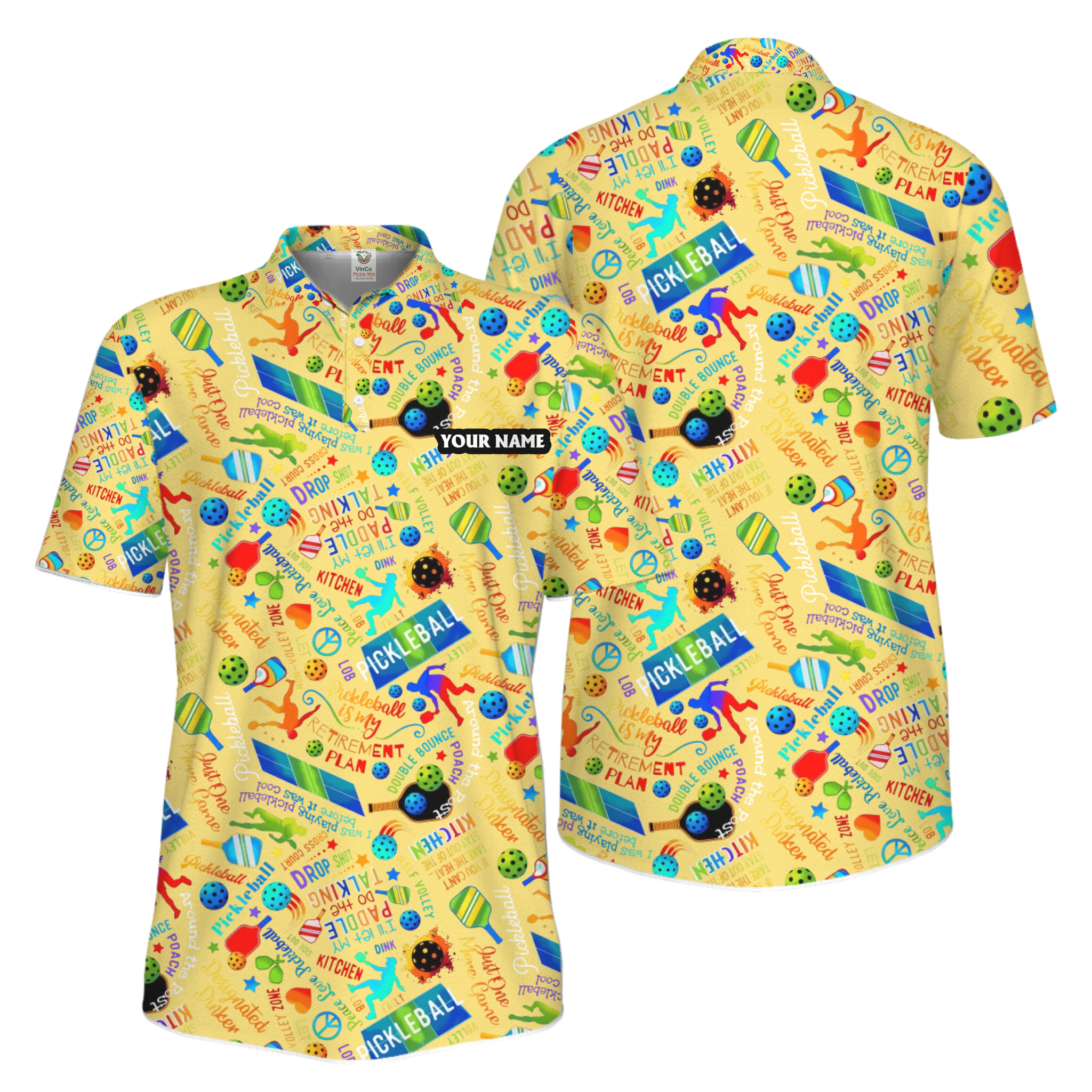 Picklewin Custom Pickleball Team Spirit Quick Dry Men Polo Shirt