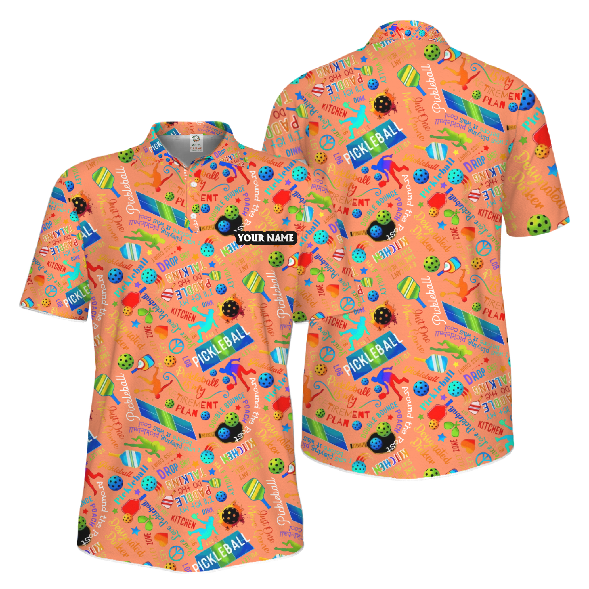 Picklewin Custom Pickleball Team Spirit Quick Dry Men Polo Shirt
