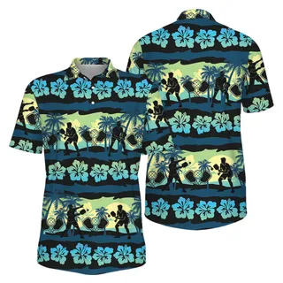 Picklewin Aloha Pickleball Hawaiian Floral Breeze Performance Polo Shirt