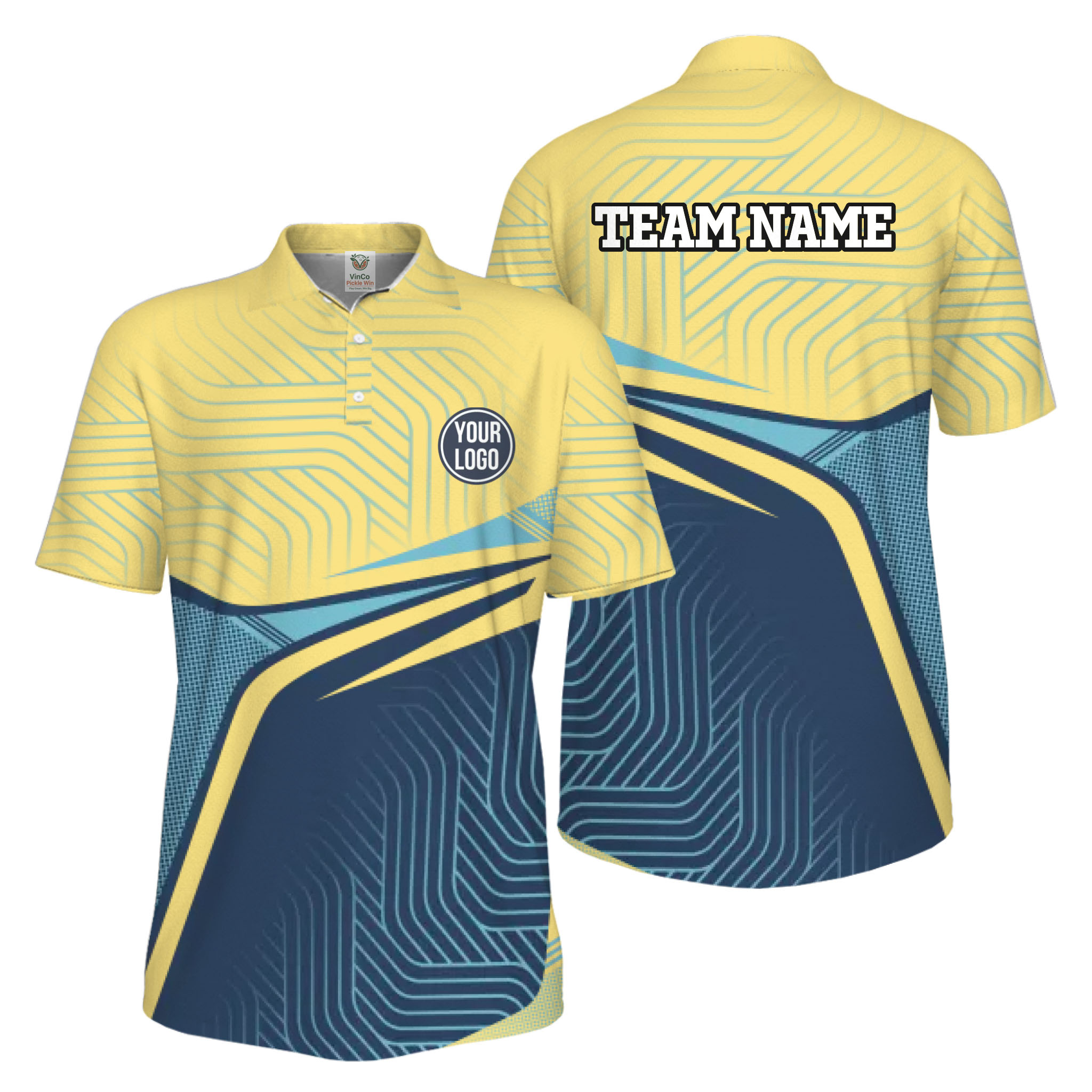 Picklewin Active Custom Pickleball Men's UV Protection Polo Shirt 