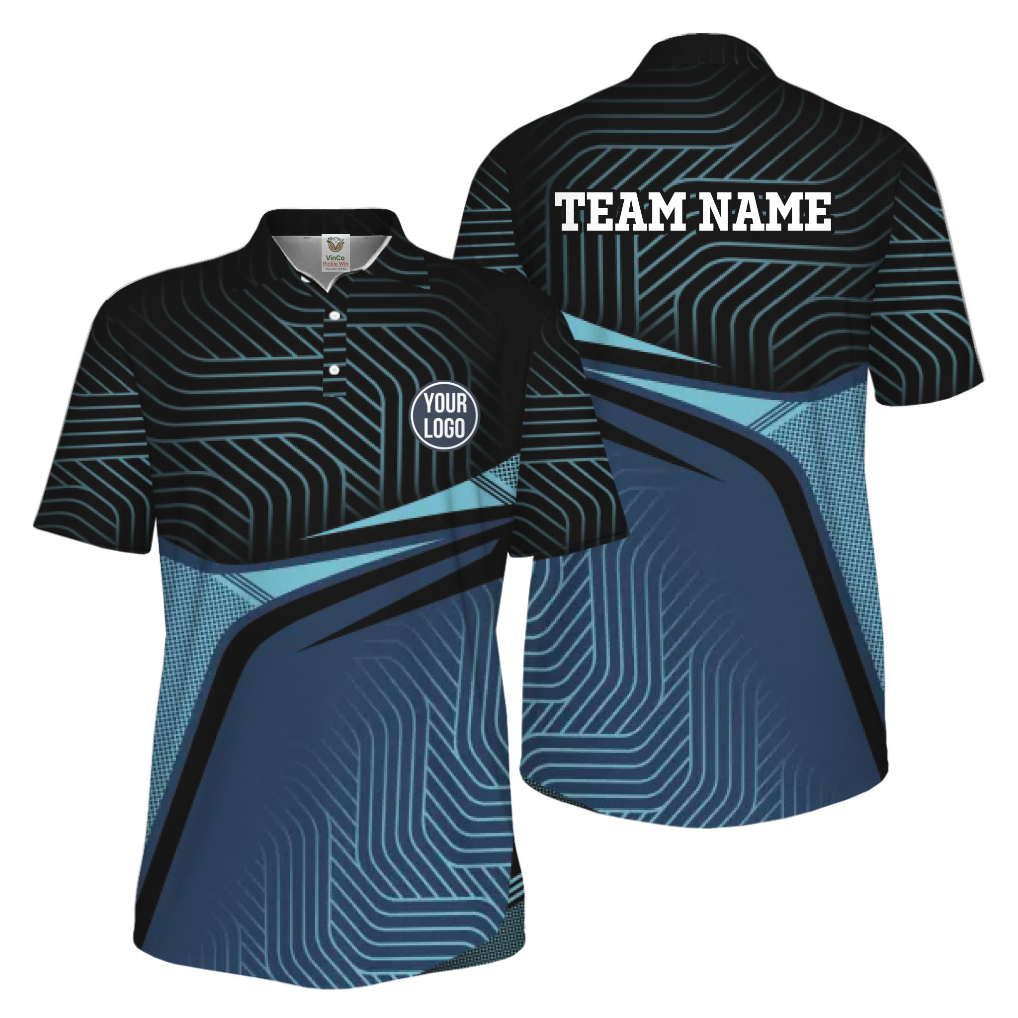 Picklewin Active Custom Pickleball Men's UV Protection Polo Shirt 