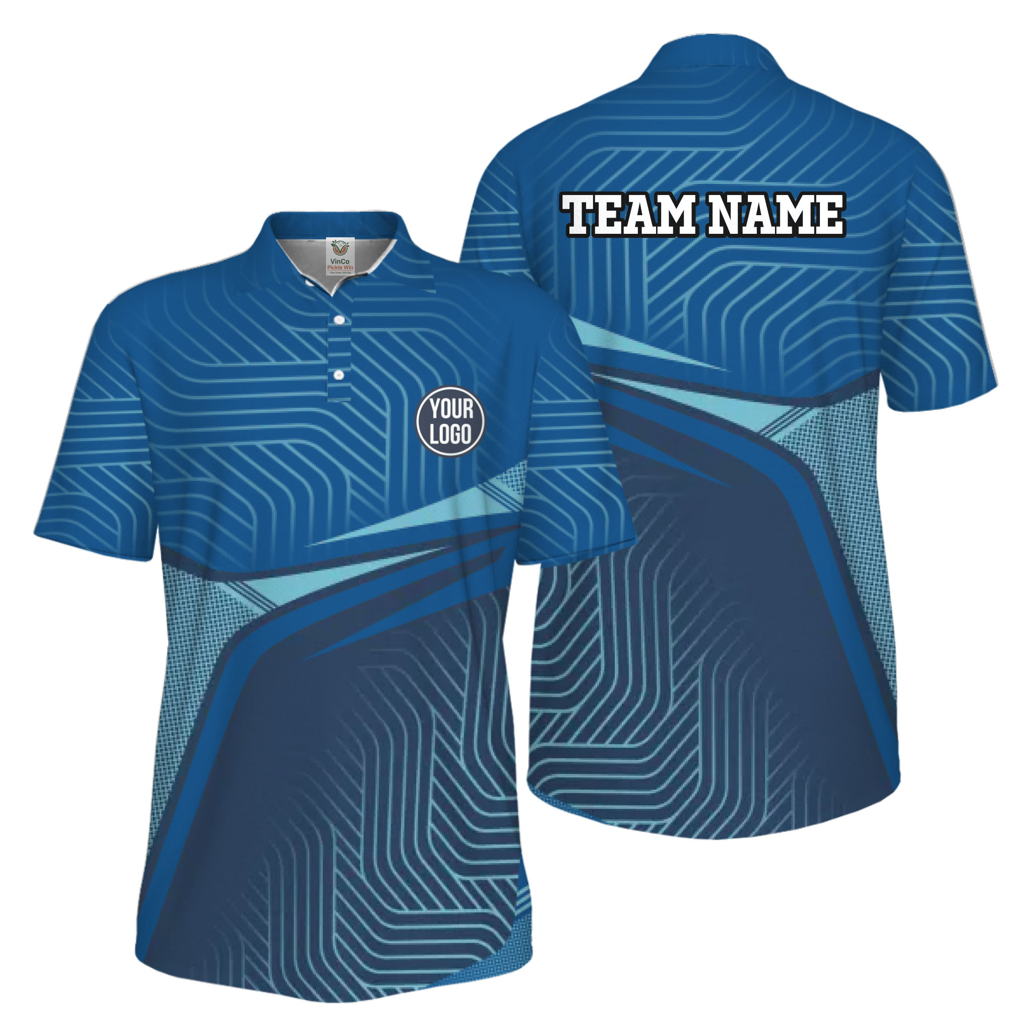 Picklewin Active Custom Pickleball Men's UV Protection Polo Shirt 