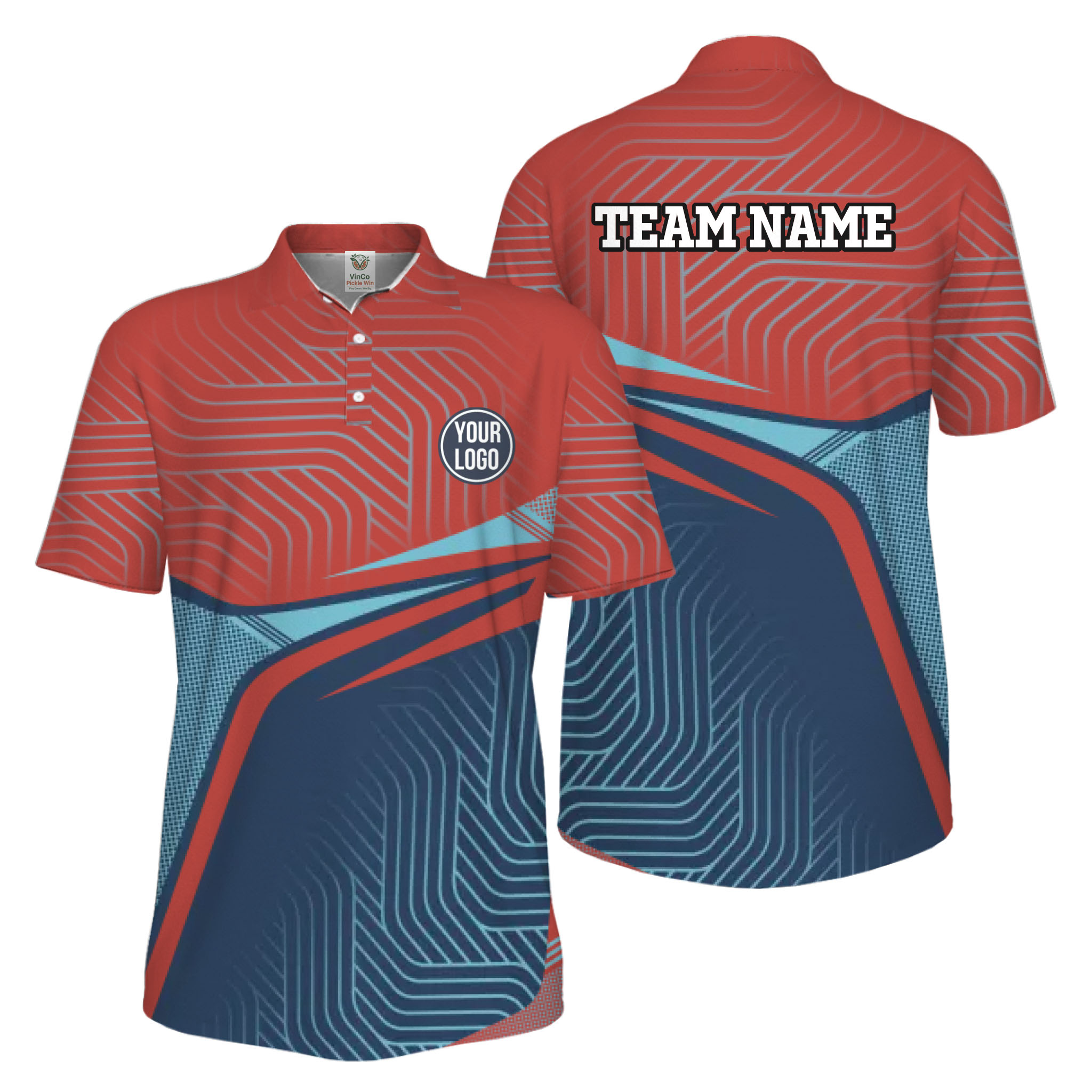 Picklewin Active Custom Pickleball Men's UV Protection Polo Shirt 