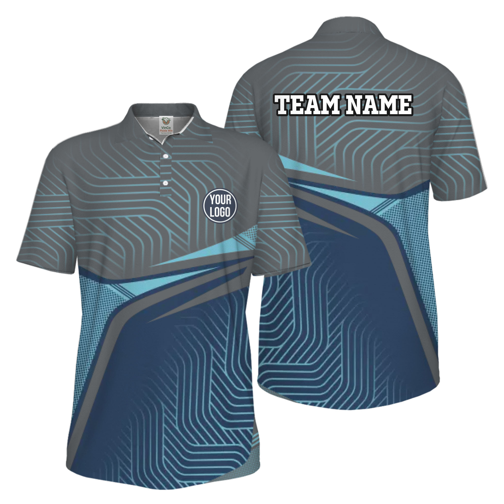 Picklewin Active Custom Pickleball Men's UV Protection Polo Shirt 