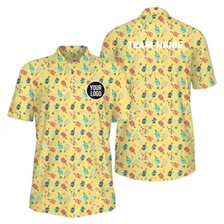 Picklewin All Over Print Men's UV Protection Polo Shirt Summer Vibe – alternate