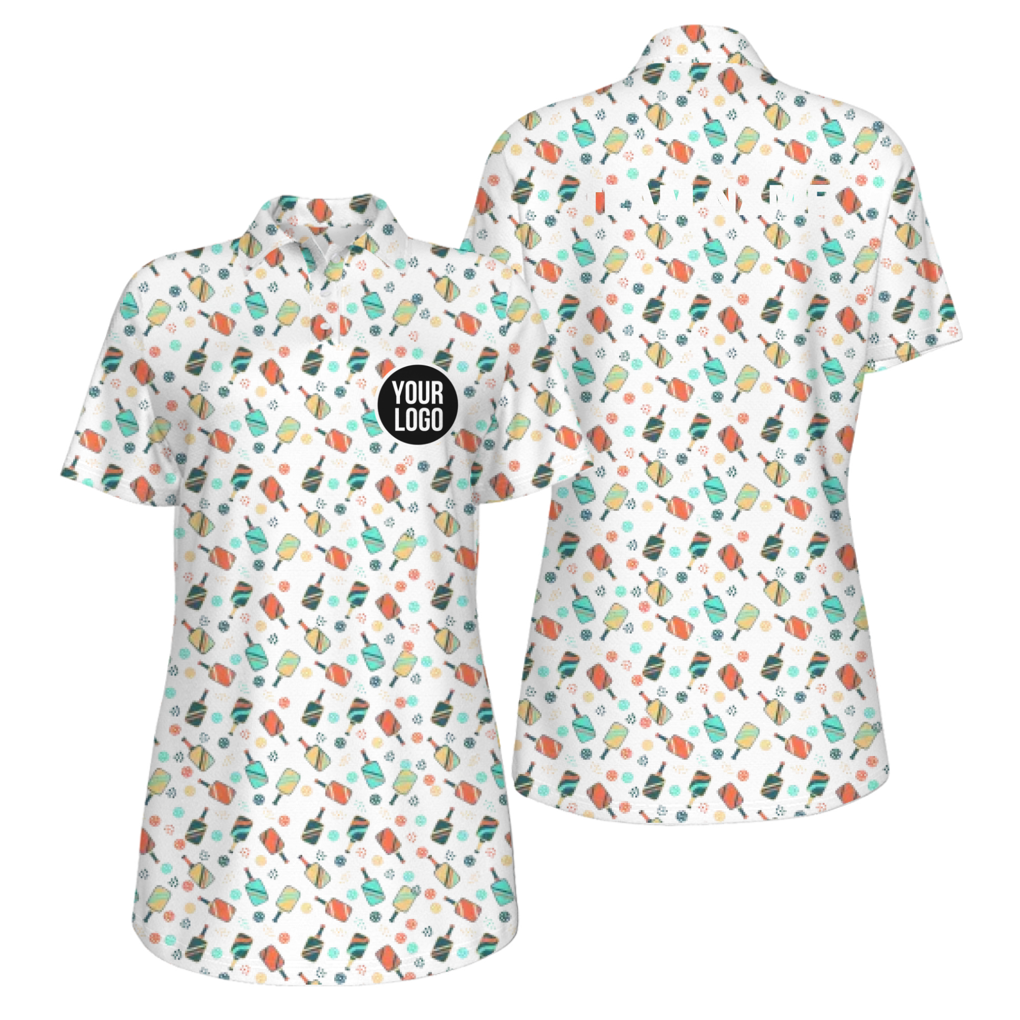 Picklewin All Over Print Women's UV Protection Polo Shirt Summer Vibe
