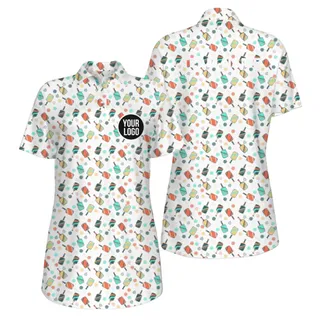 Picklewin All Over Print Women's UV Protection Polo Shirt Summer Vibe – alternate