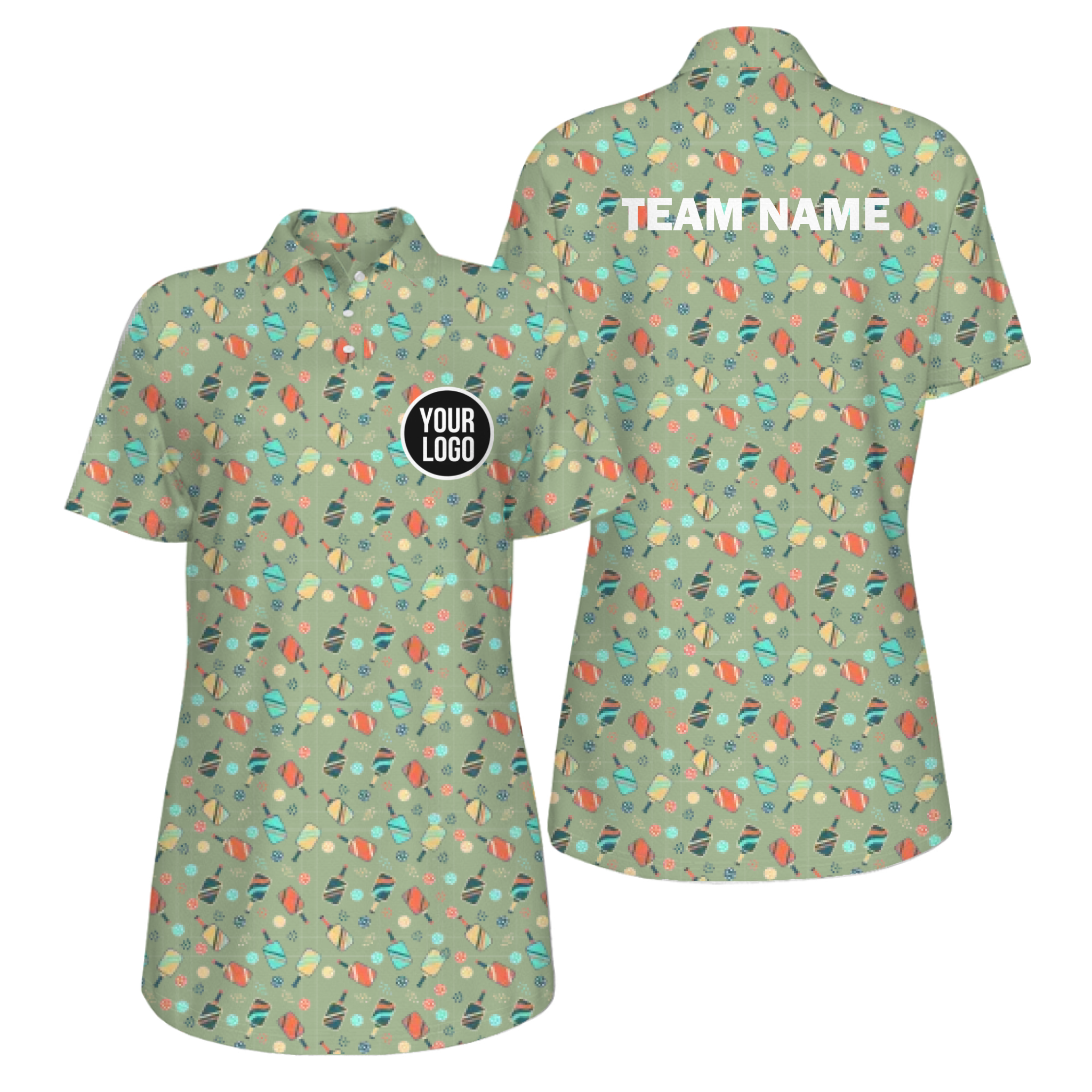 Picklewin All Over Print Women's UV Protection Polo Shirt Summer Vibe
