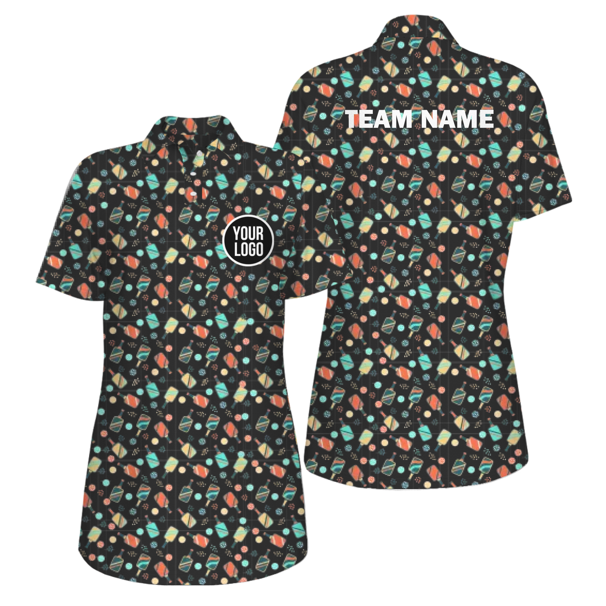 Picklewin All Over Print Women's UV Protection Polo Shirt Summer Vibe