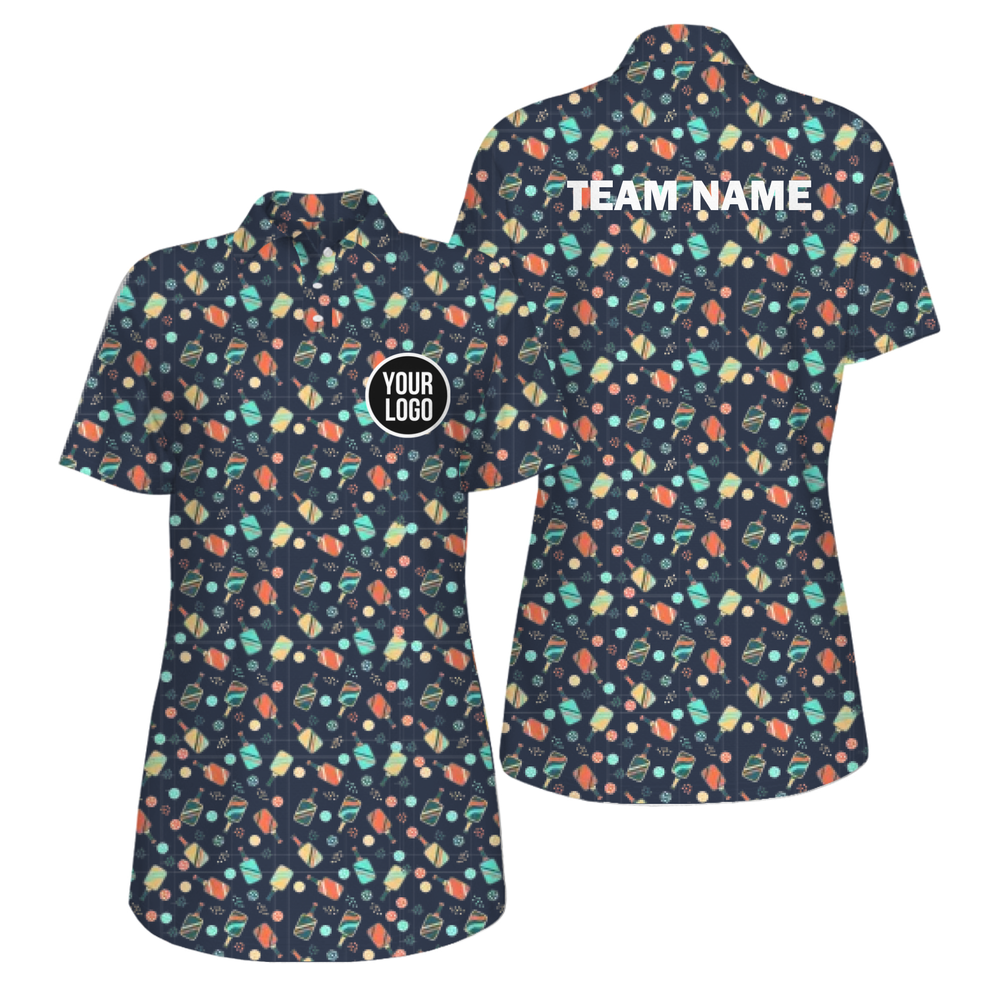 Picklewin All Over Print Women's UV Protection Polo Shirt Summer Vibe