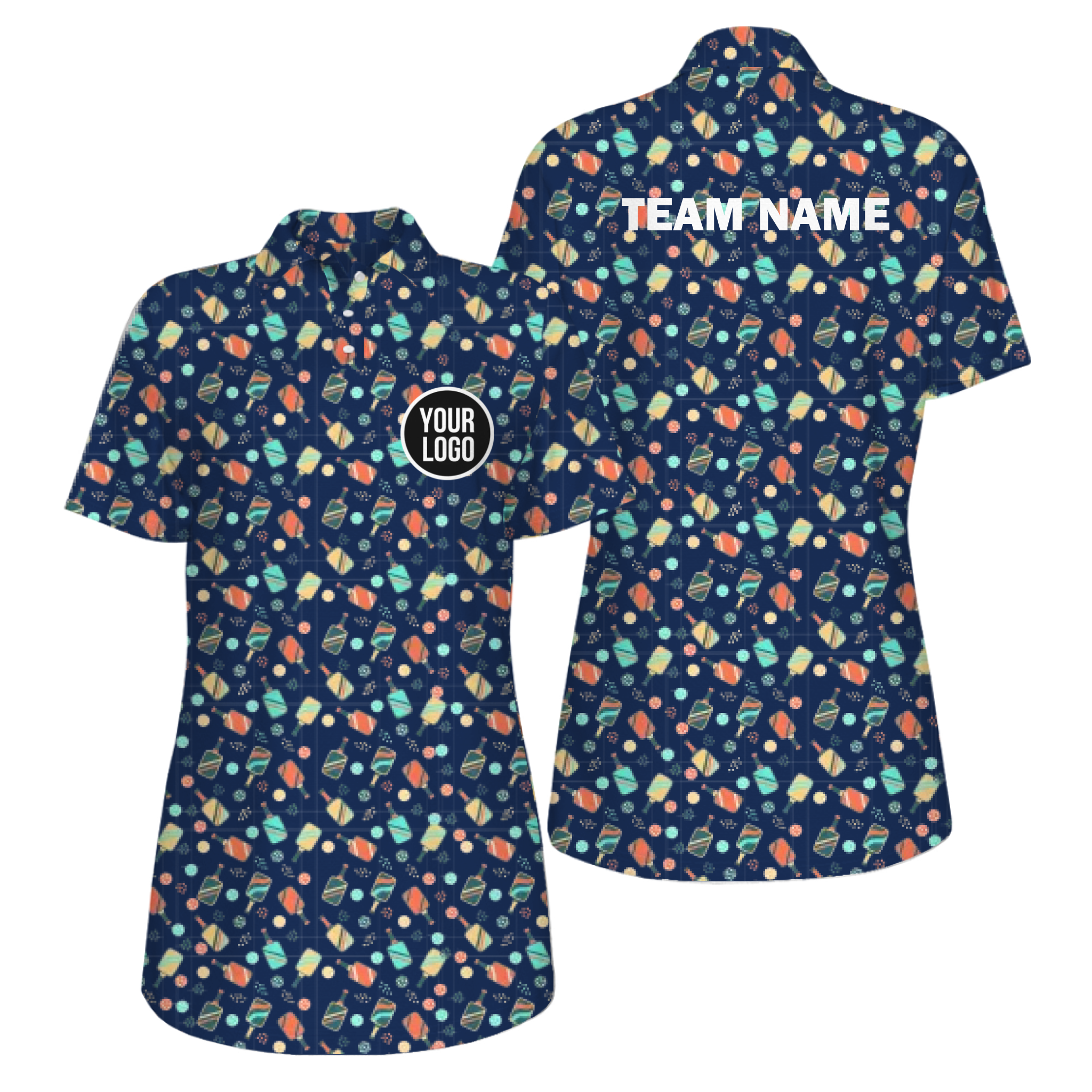 Picklewin All Over Print Women's UV Protection Polo Shirt Summer Vibe