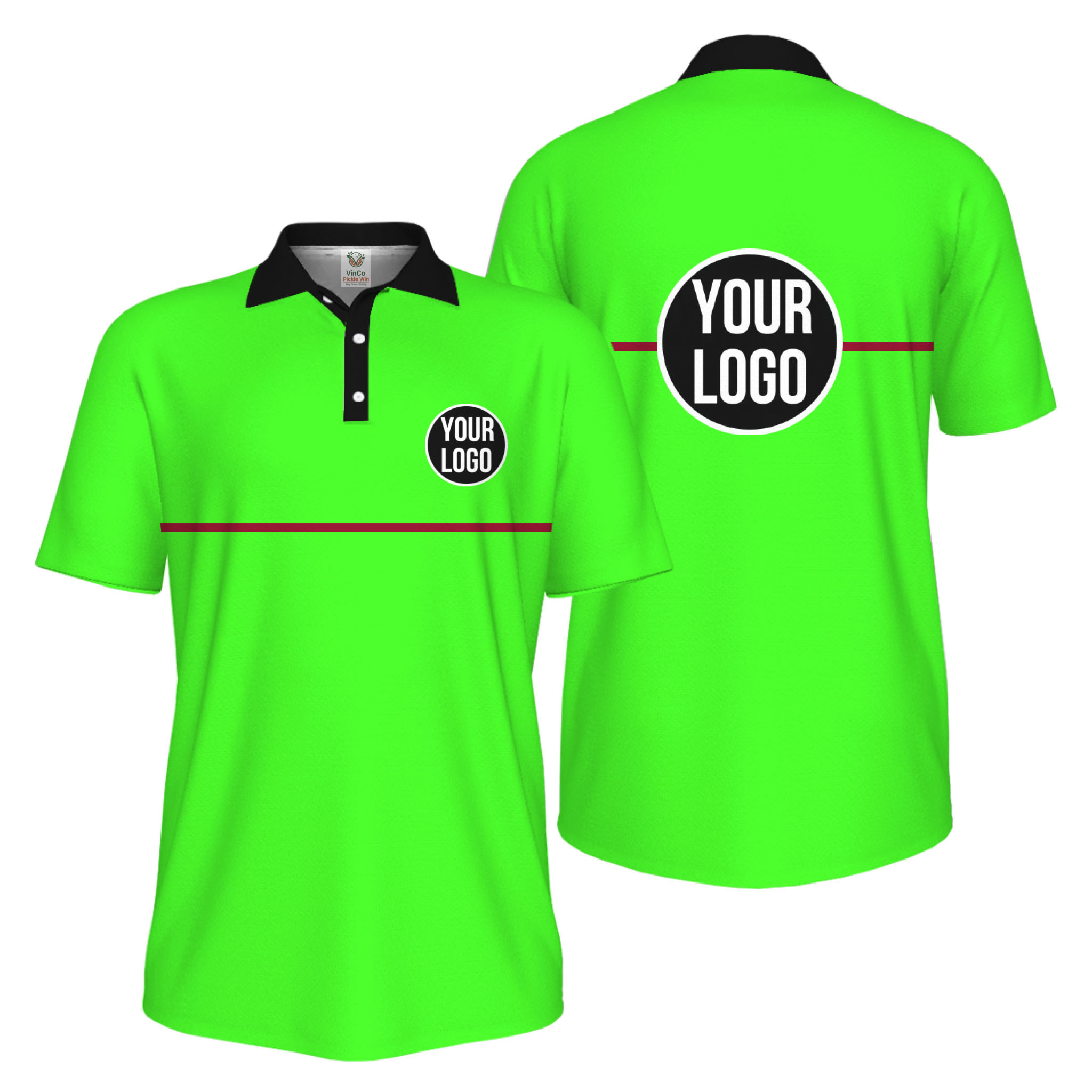 Picklewin Basic Custom Team Logo UV Protection Men Polo Shirt