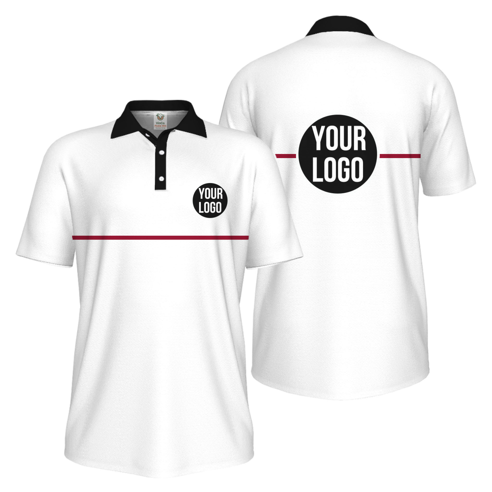 Picklewin Basic Custom Team Logo UV Protection Men Polo Shirt