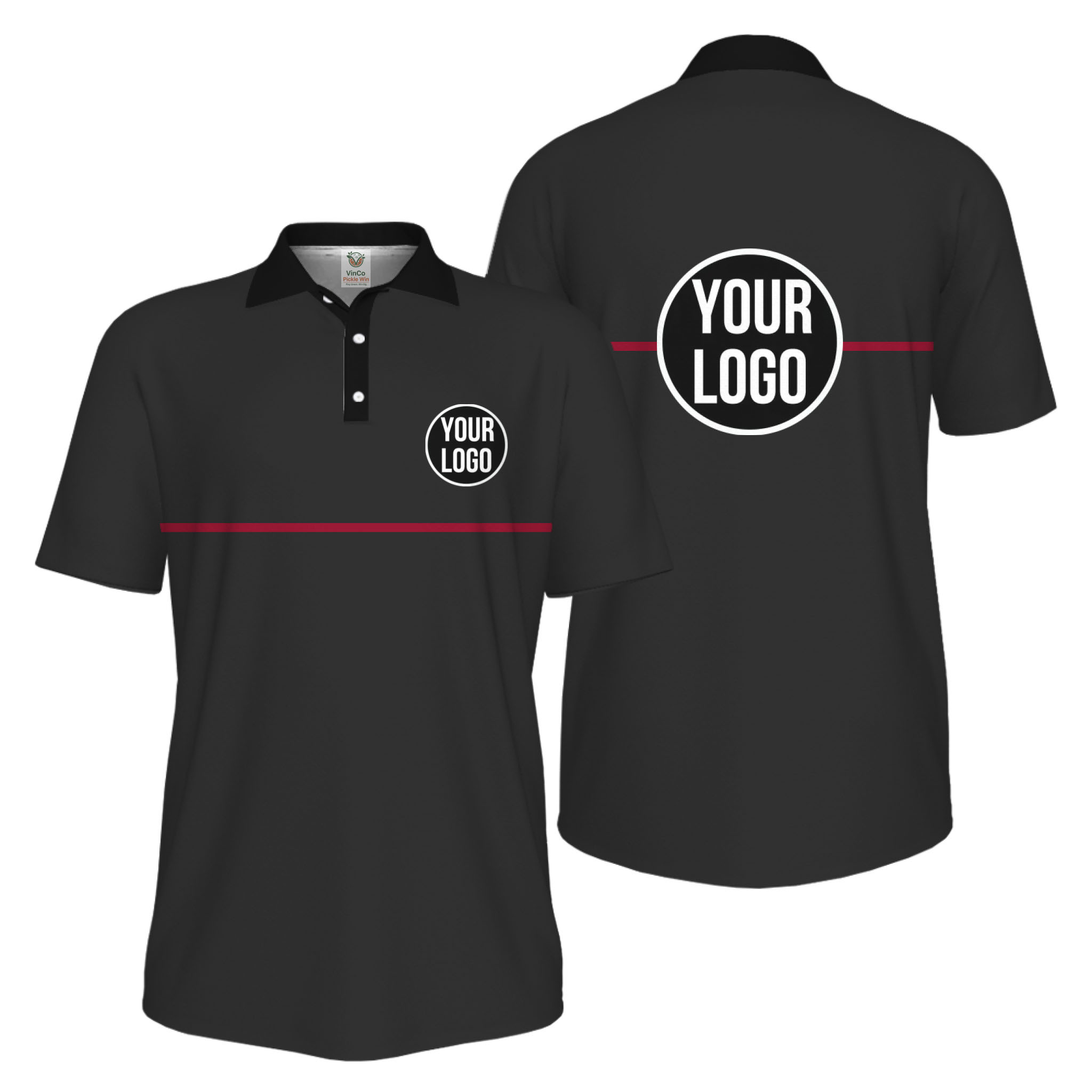 Picklewin Basic Custom Team Logo UV Protection Men Polo Shirt
