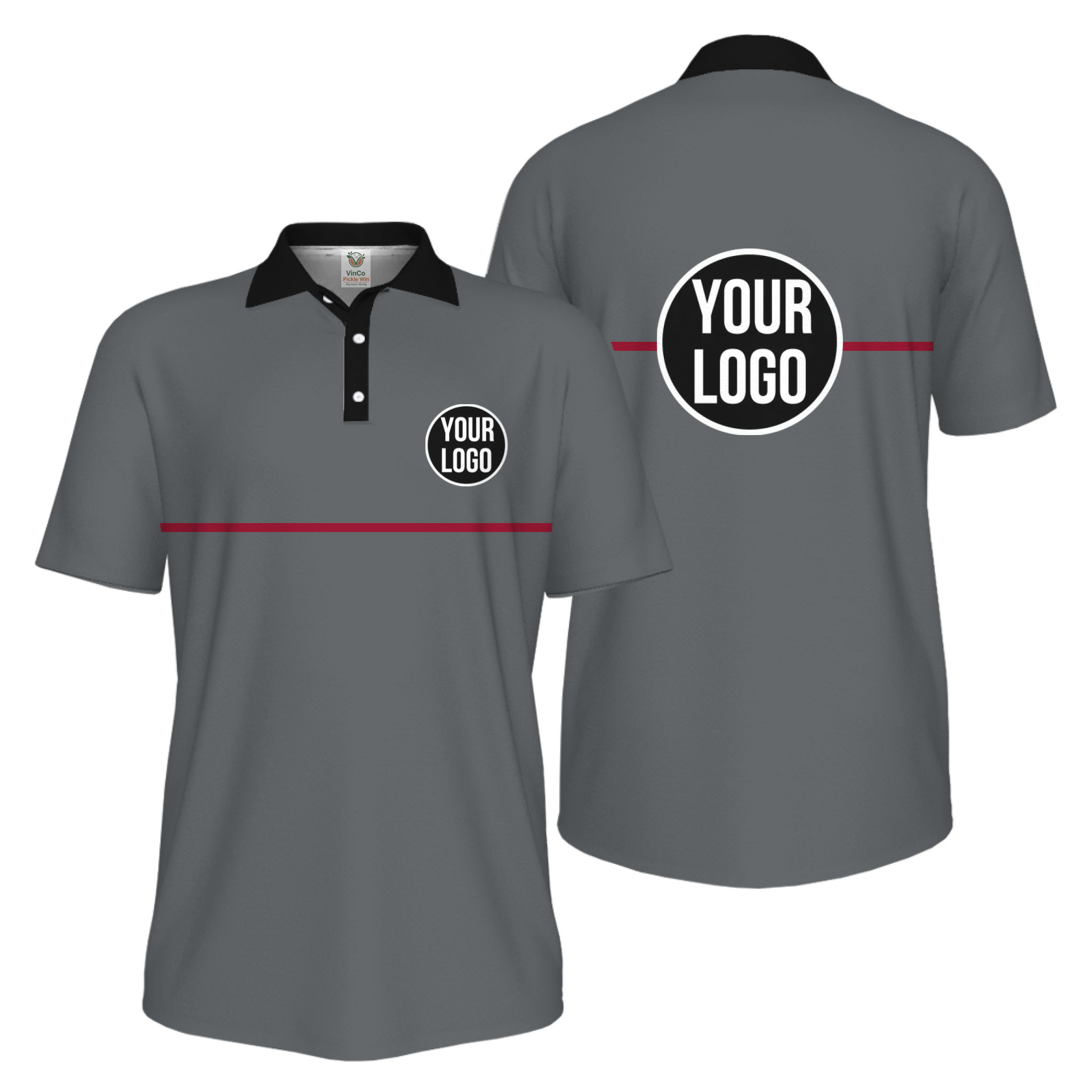 Picklewin Basic Custom Team Logo UV Protection Men Polo Shirt