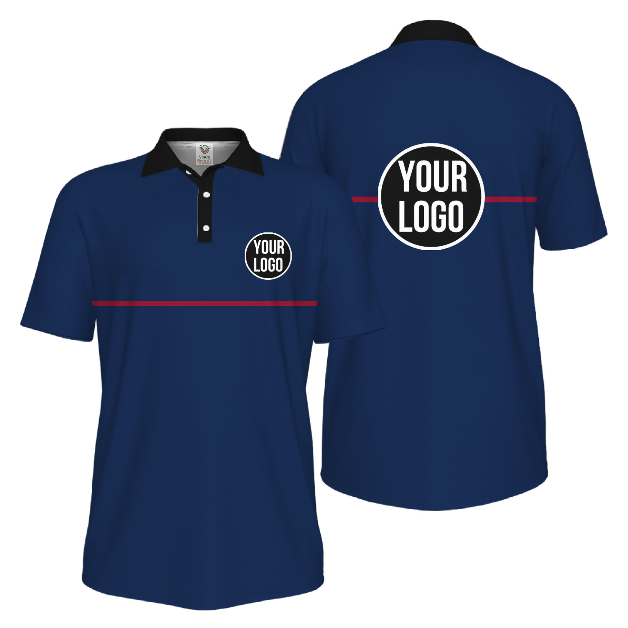 Picklewin Basic Custom Team Logo UV Protection Men Polo Shirt