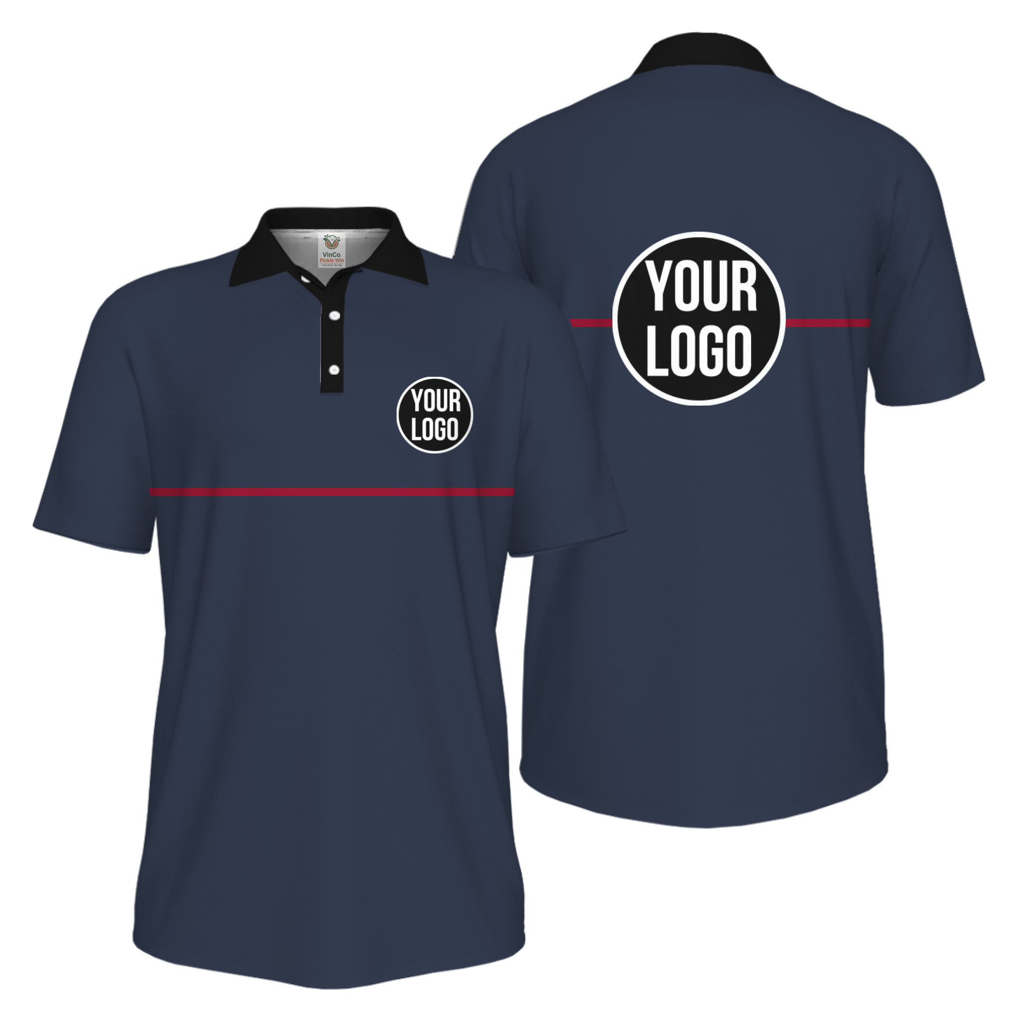 Picklewin Basic Custom Team Logo UV Protection Men Polo Shirt