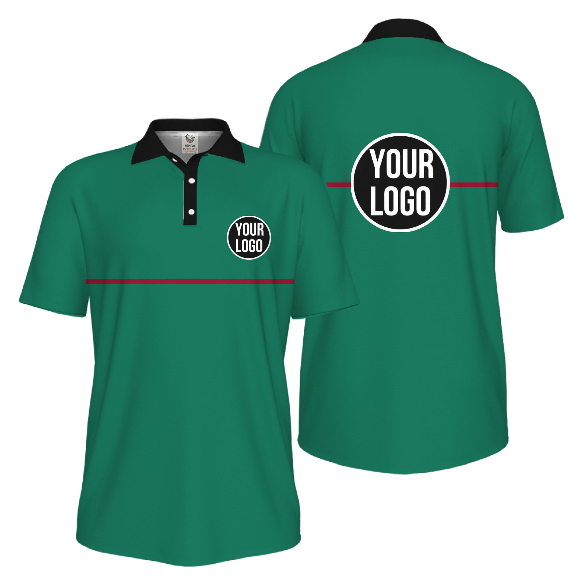 Picklewin Basic Custom Team Logo UV Protection Men Polo Shirt