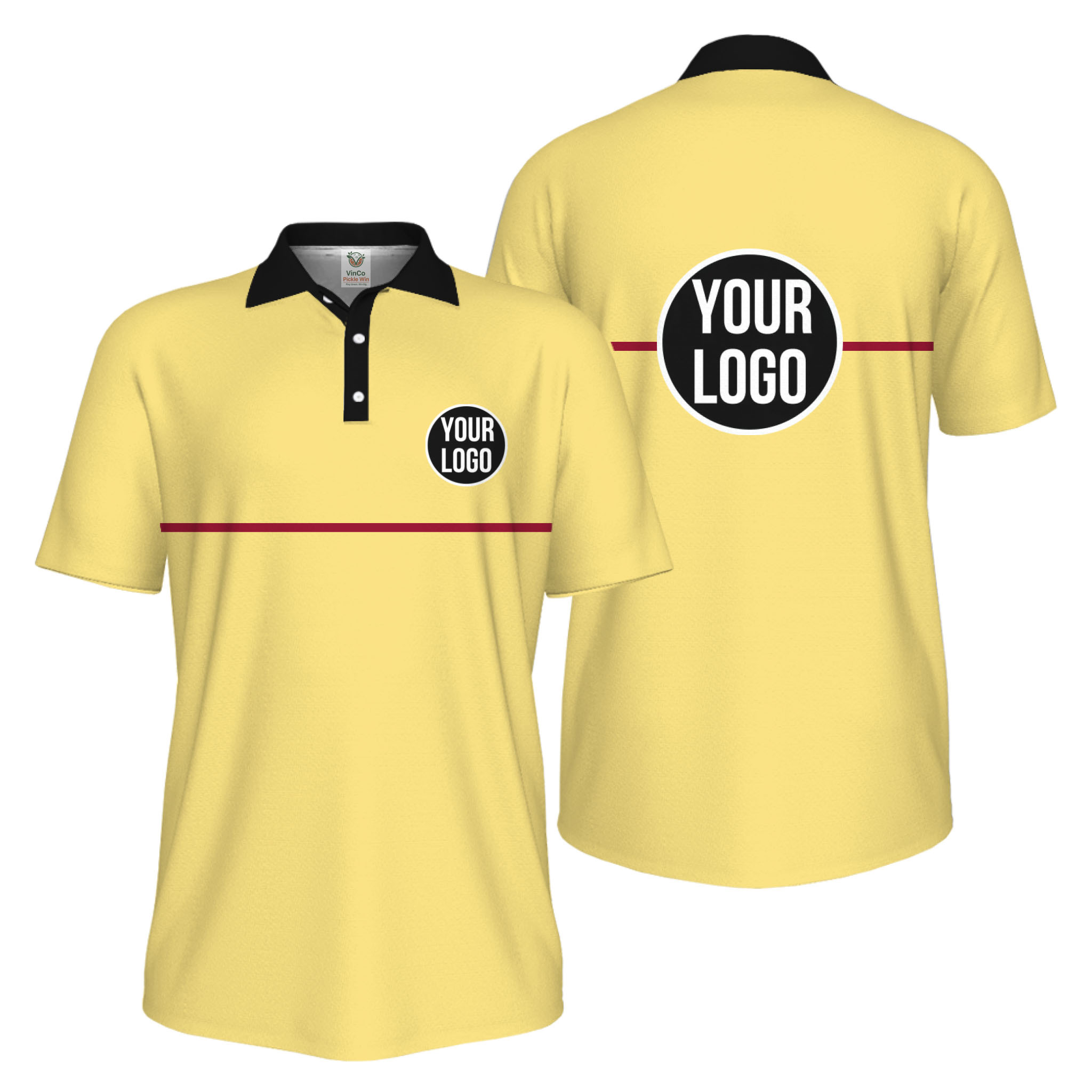 Picklewin Basic Custom Team Logo UV Protection Men Polo Shirt