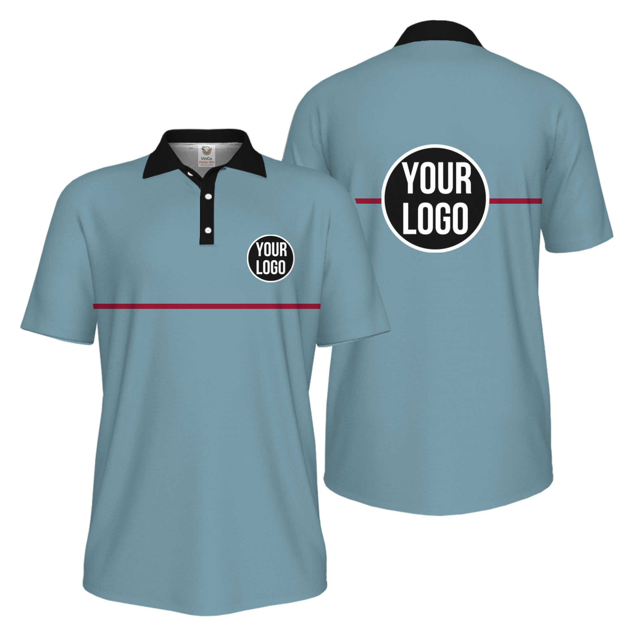 Picklewin Basic Custom Team Logo UV Protection Men Polo Shirt
