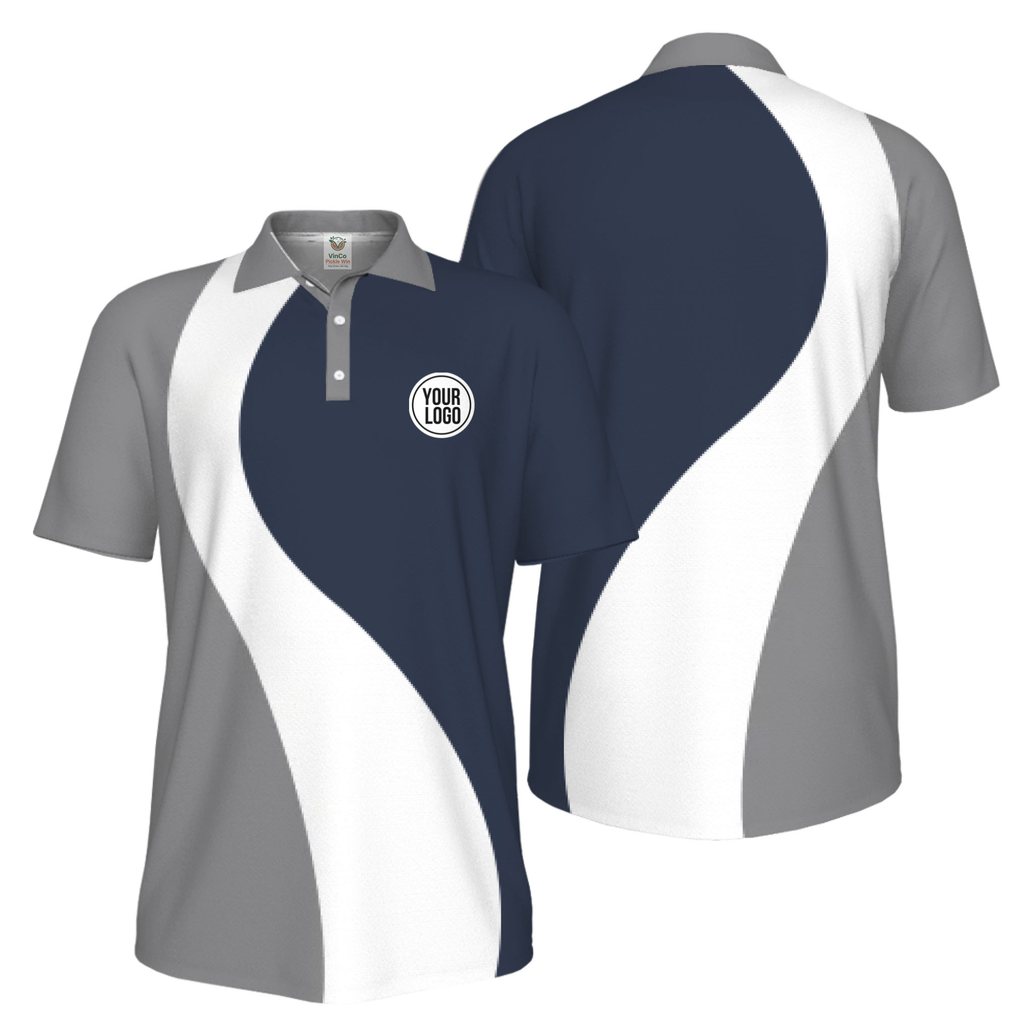 Picklewin Best Custom Logo Sport Polo Shirt Men UV Protection Live Preview  