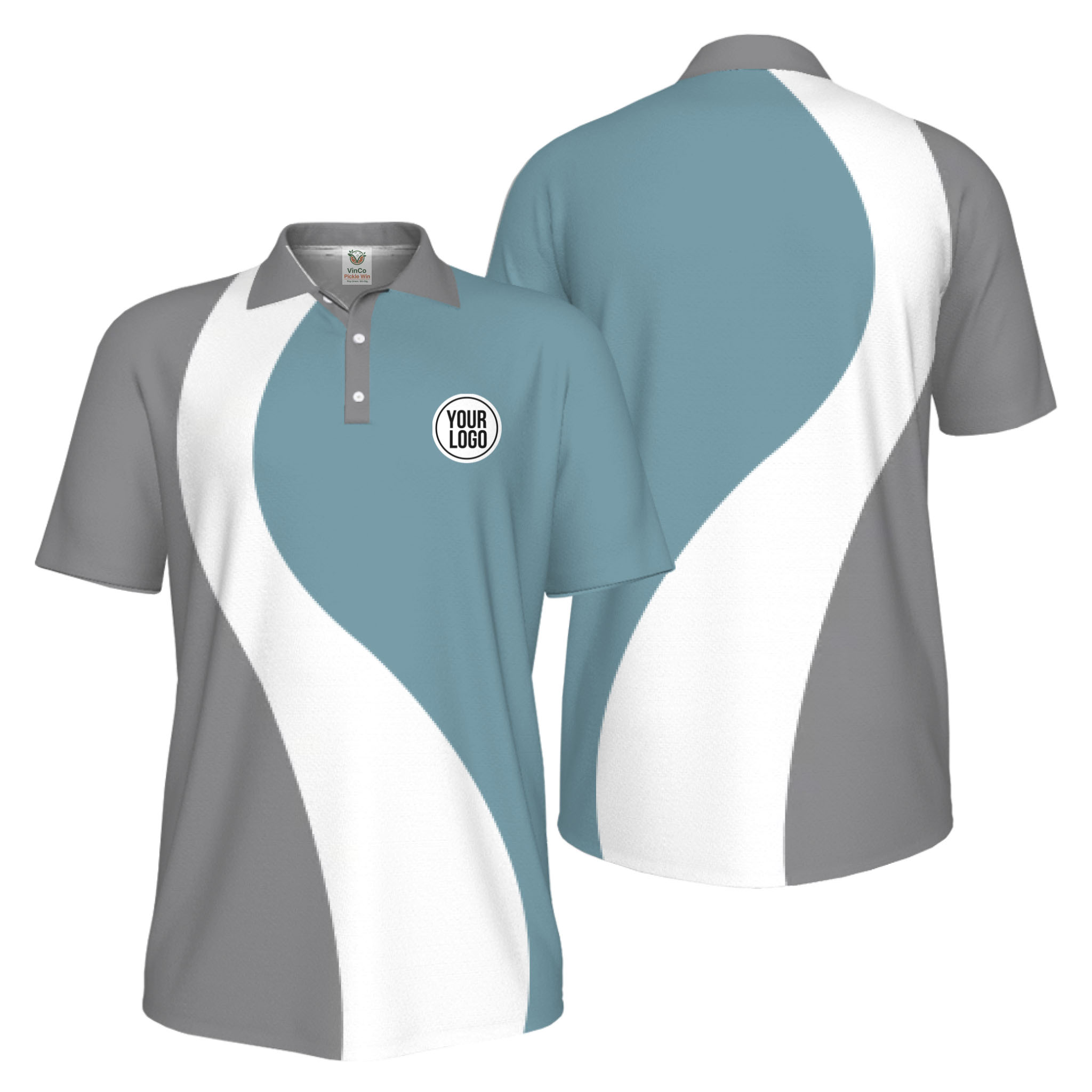 Picklewin Best Custom Logo Sport Polo Shirt Men UV Protection Live Preview  